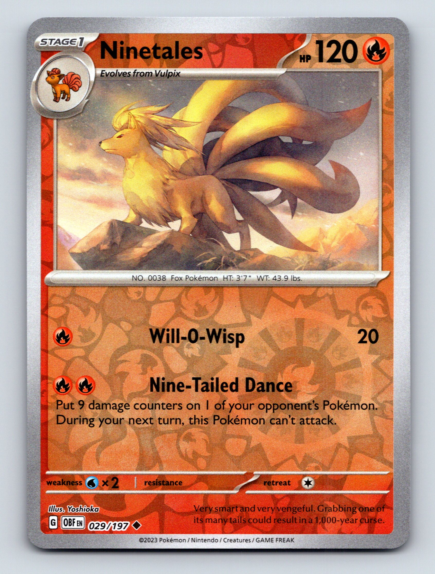 Stage 1 Ninetales HP 120 Nine Tailed Dance Rarity Orange Colorful