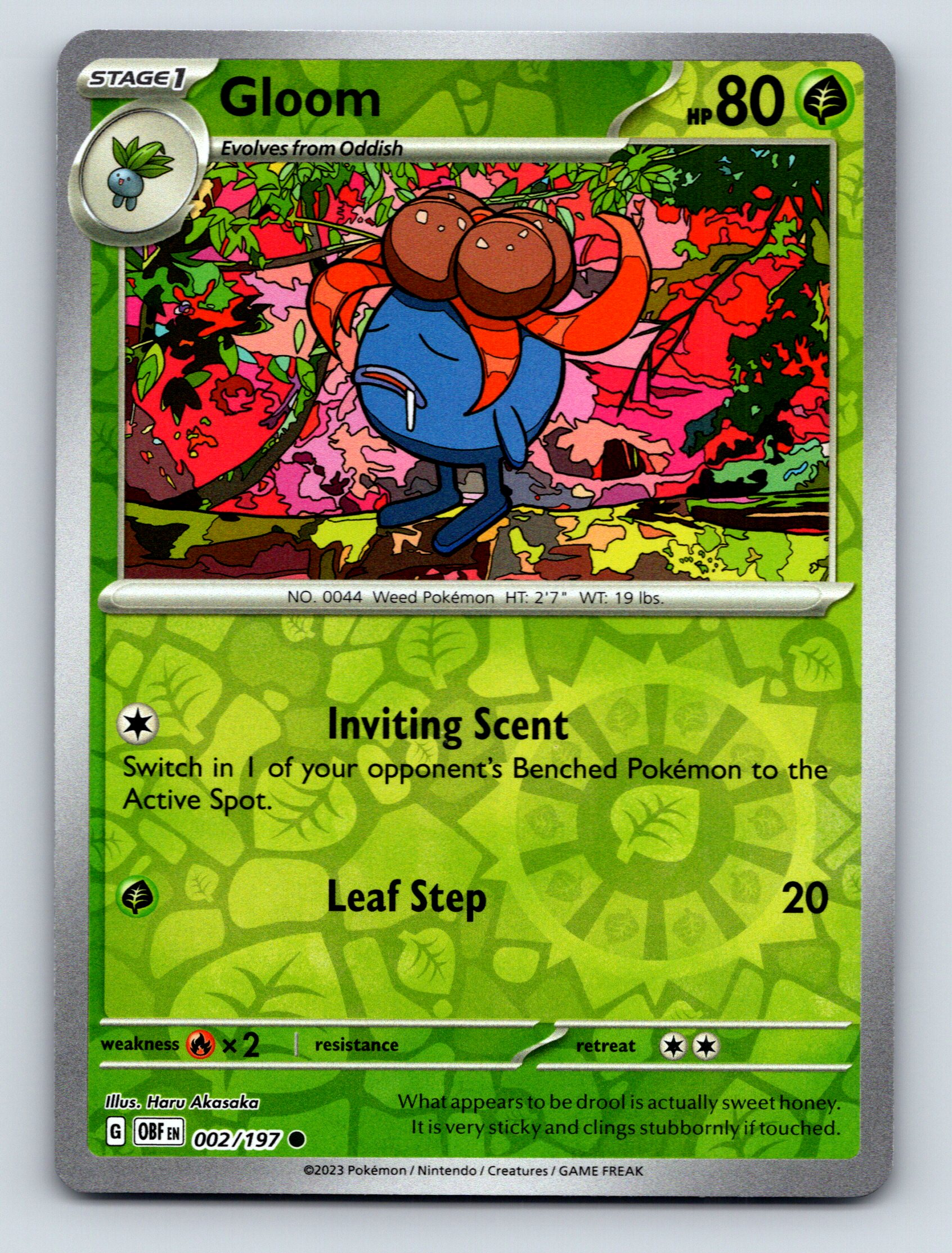 Stage 1 Gloom HP 80 Inviting Scent Leaf Step Rarity Green Colorful