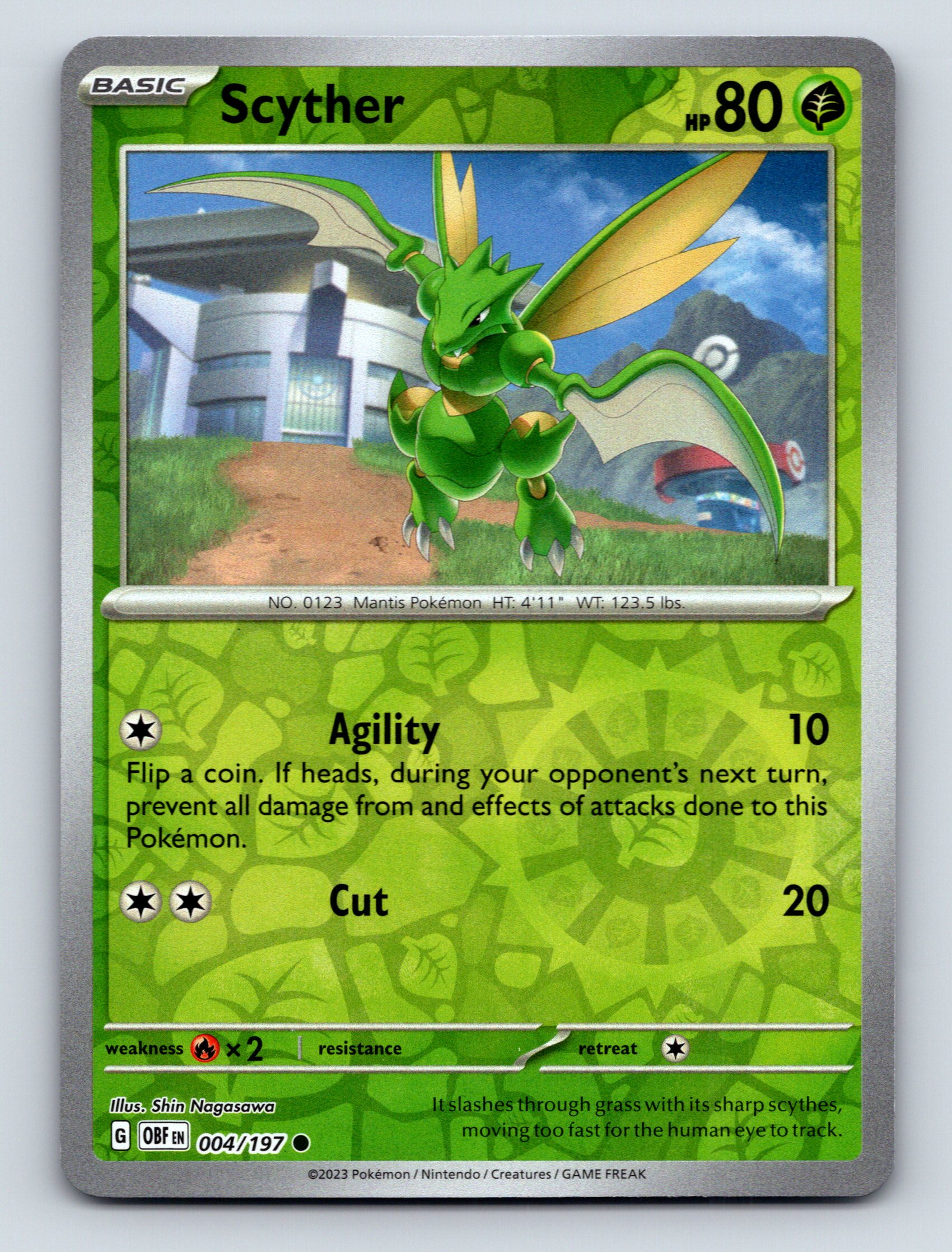 Basic Scyther HP 80 Agility Attack Rarity Green Pokémon Card | eBay