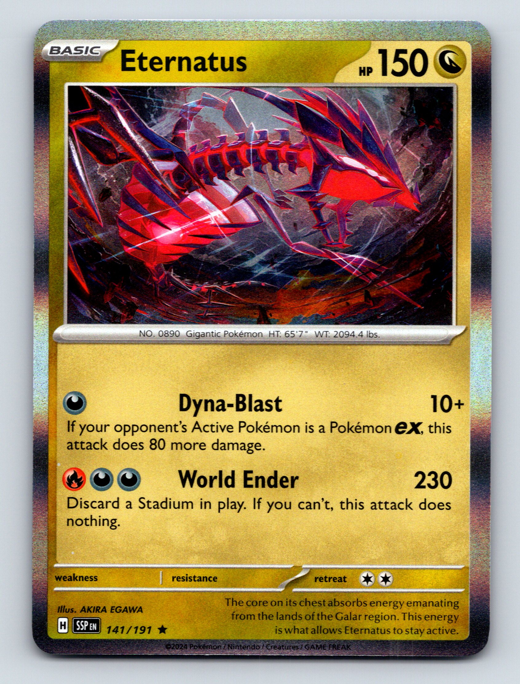 Basic Eternatus HP 150 Dyna Blast World Ender Rarity Gigantic Red Pokmon
