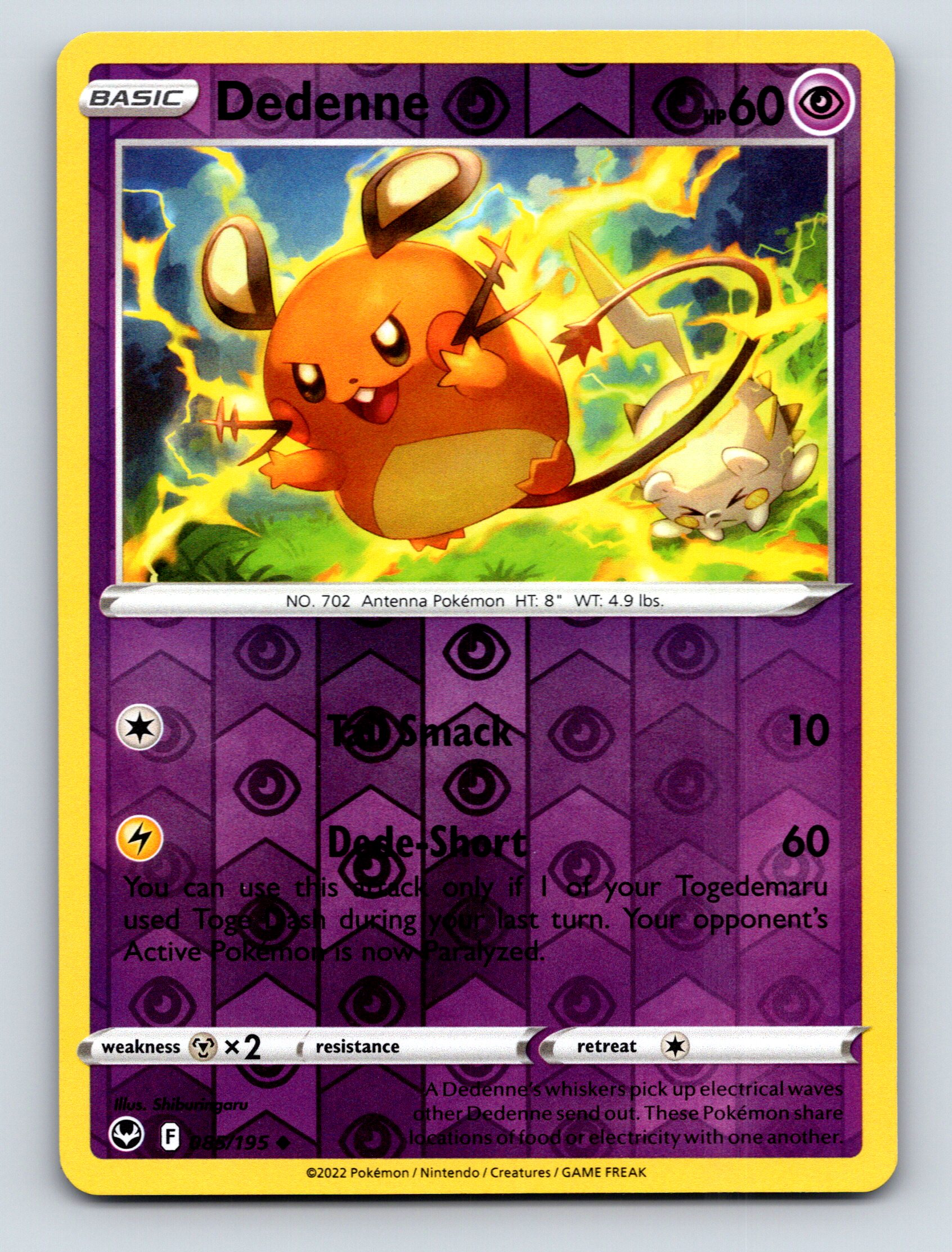 Basic Dedenne HP 60 Dede Short Attack Rarity Purple Electric