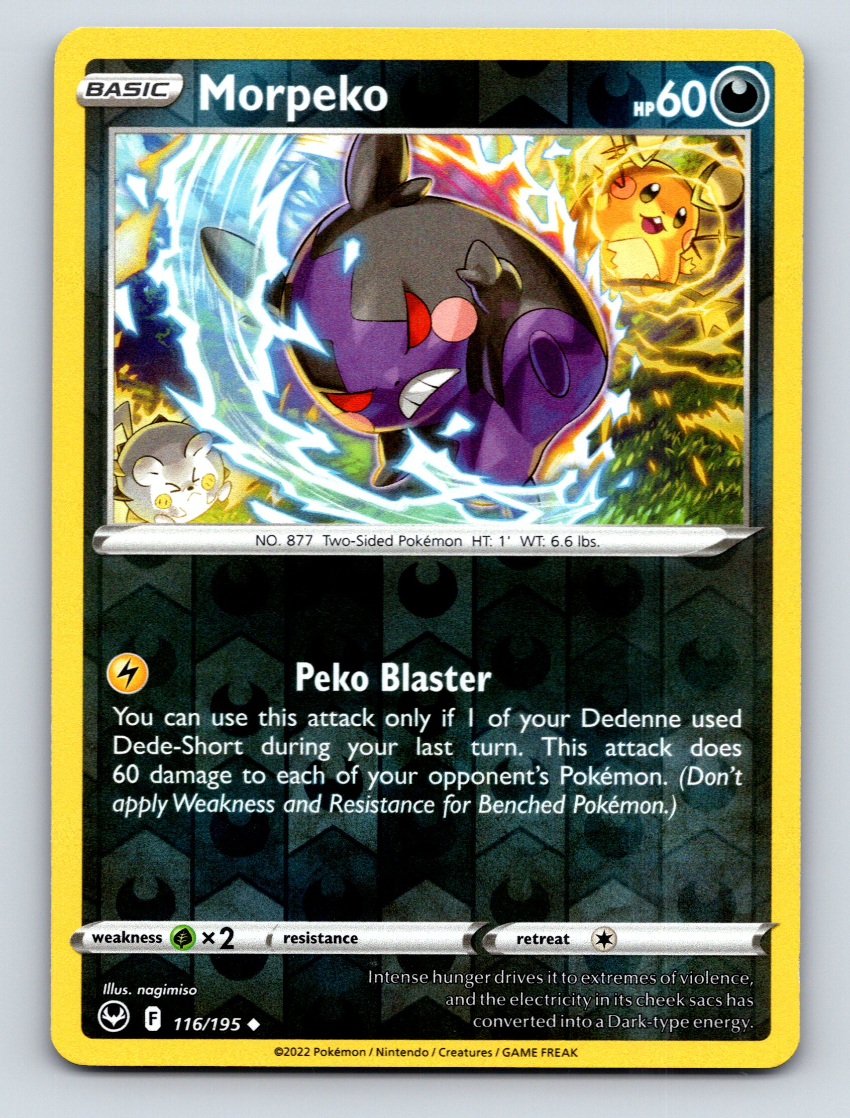 Basic Morpeko HP 60 Peko Blaster Attack Darkness Black Pokémon | eBay