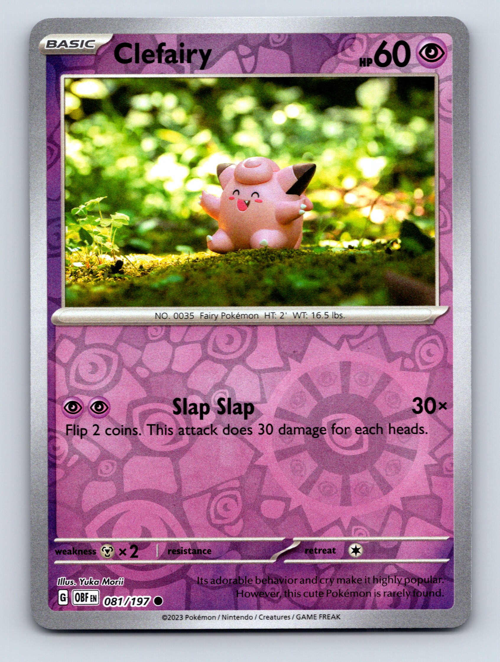 Basic Clefairy HP 60 Slap Slap Attack Rarity Pink Pokémon Card | eBay