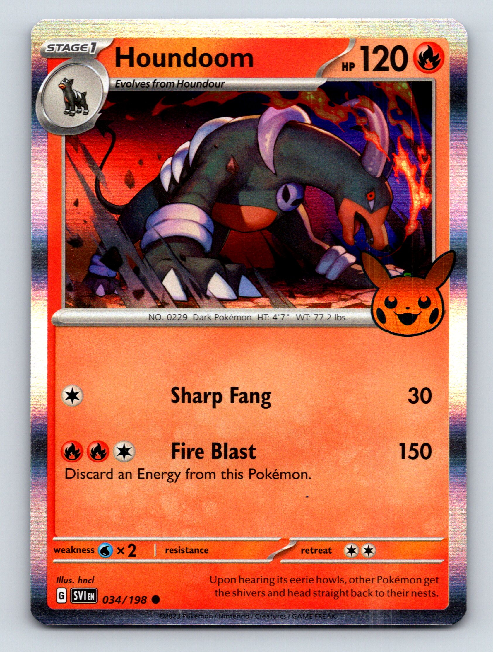houndoom pokemon card stage 1 Stage 1 Houndoom HP 120 Sharp Fang Fire Blast Rarity Red Pokémon Image