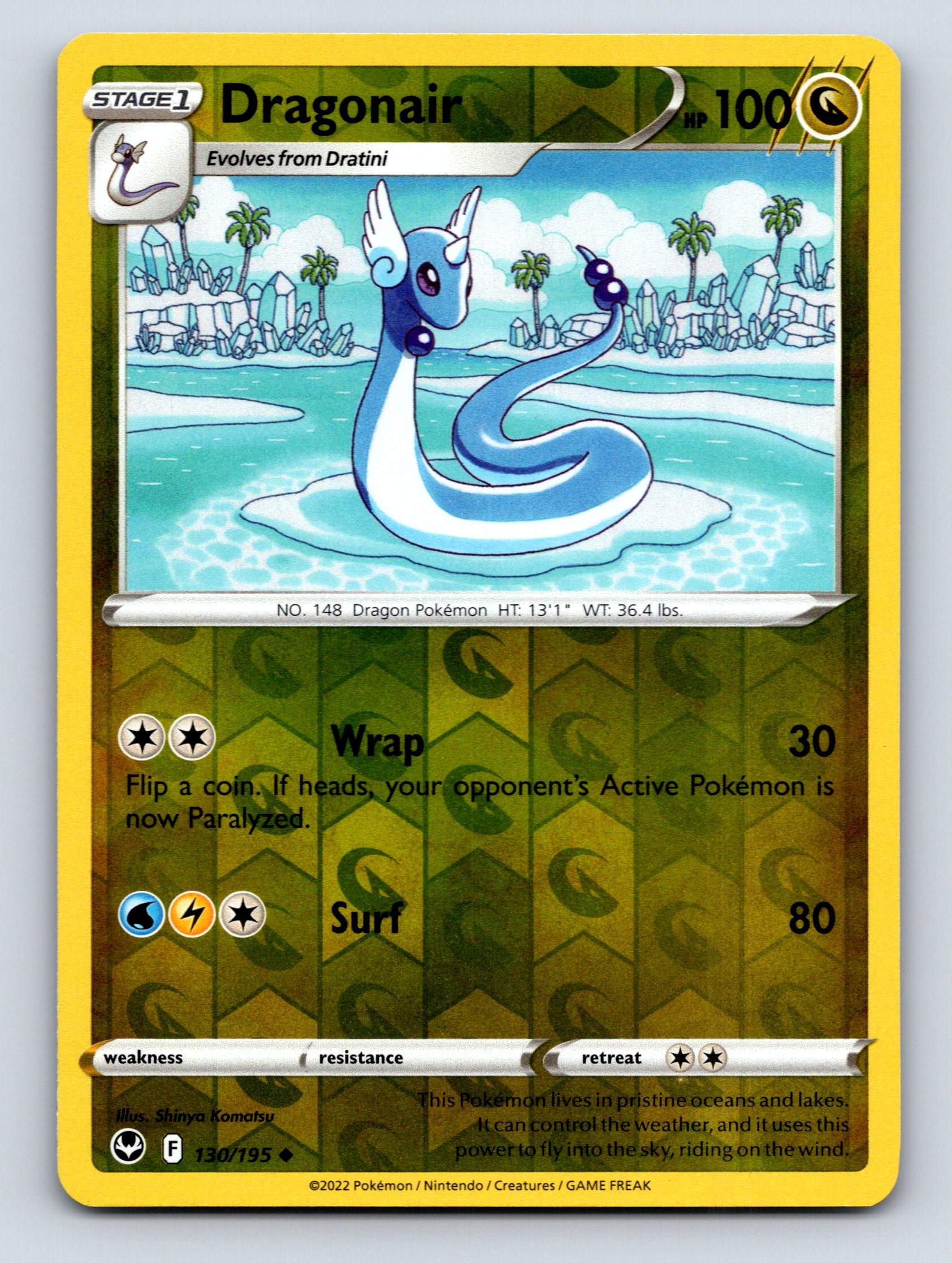 Stage 1 Dragonair HP 100 Wrap Surf Rarity Blue Dragon Pokémon | eBay