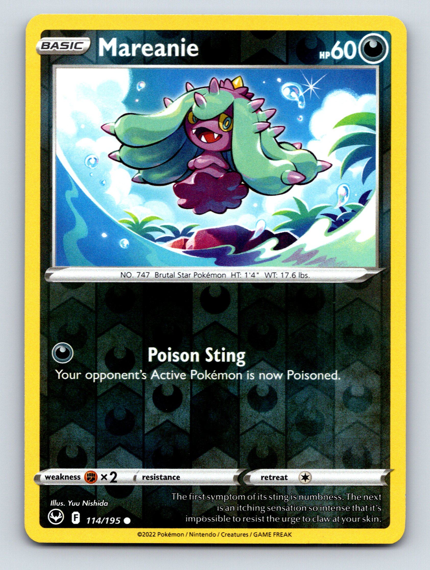 Basic Mareanie HP 60 Poison Sting Attack Brutal Star Pokémon Blue