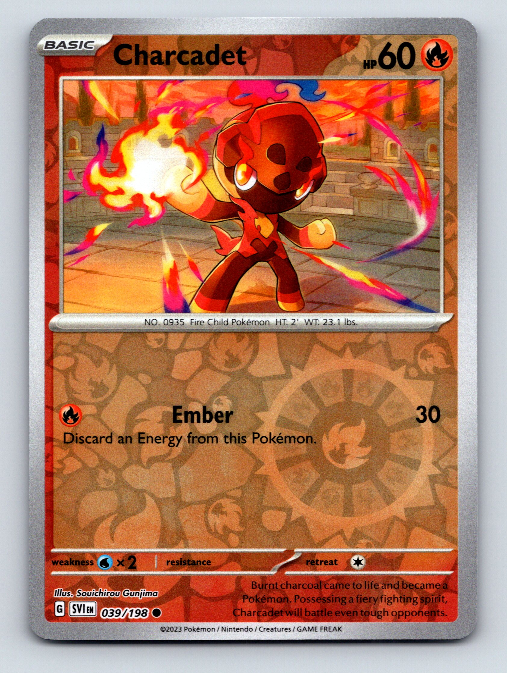 Scan Ember Basic Charcadet HP 60 Ember Attack Rarity Red Fiery Pokémon | eBay