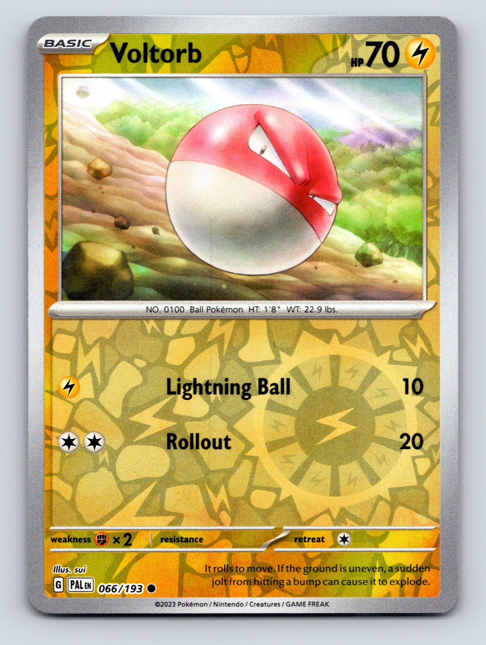 voltron pokemon card Basic Voltorb HP 70 Lightning Ball Rollout Rarity Yellow Bold Pokémon