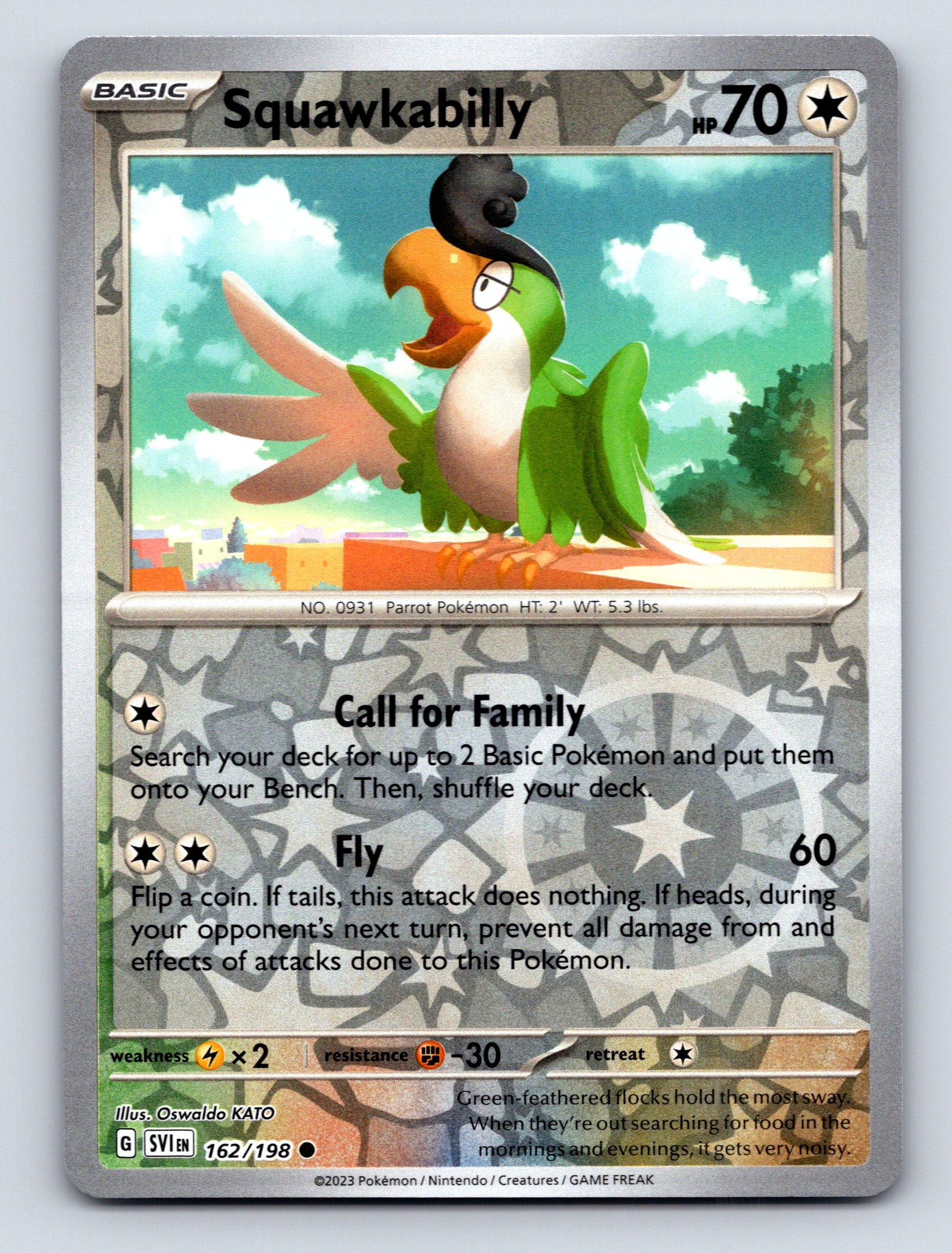 Basic Squawkabilly HP 70 Fly Attack Call For Family Rarity Green