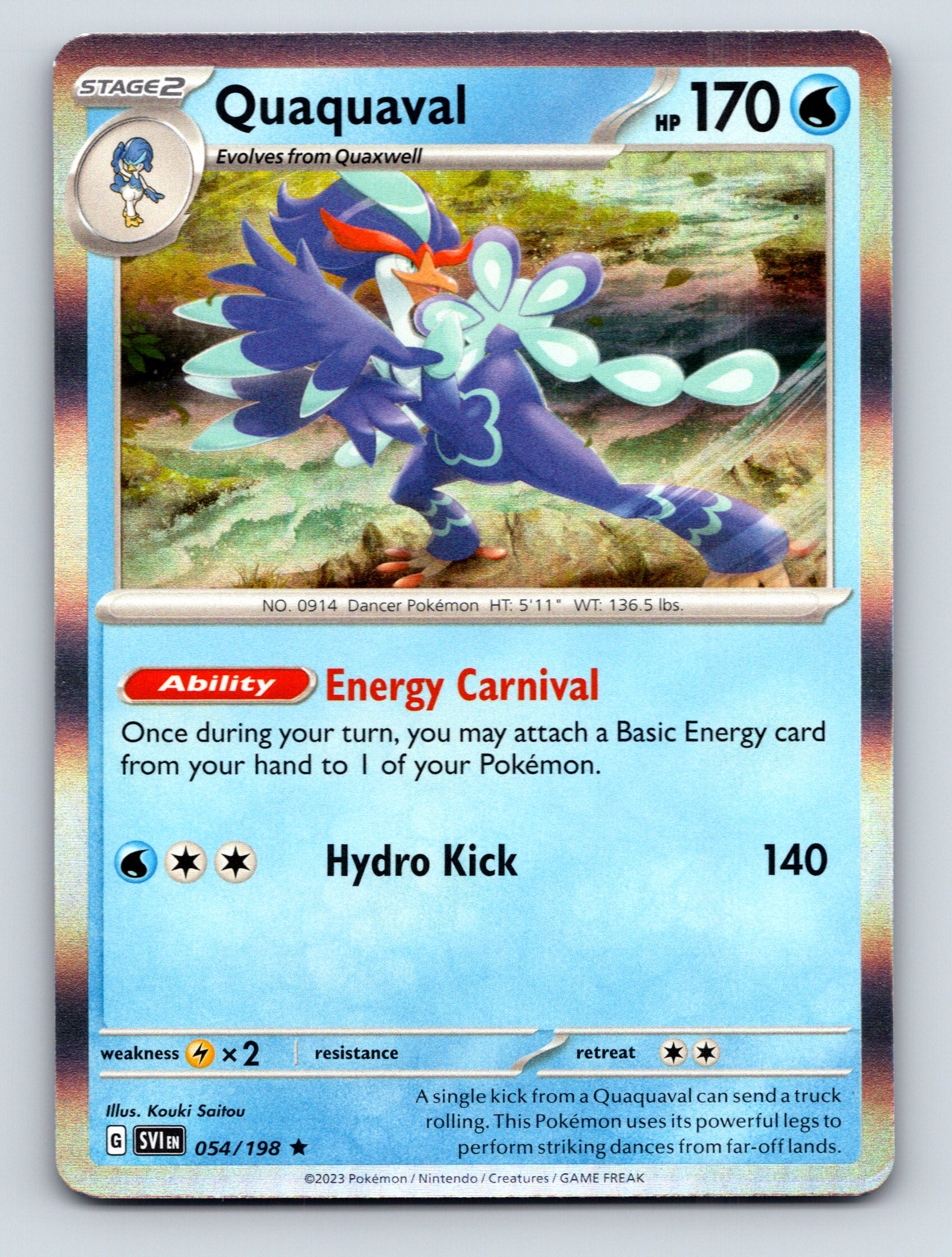 「超希少」K1X Stage 2 Quaquaval HP 170 Energy Carnival Hydro Kick Rarity