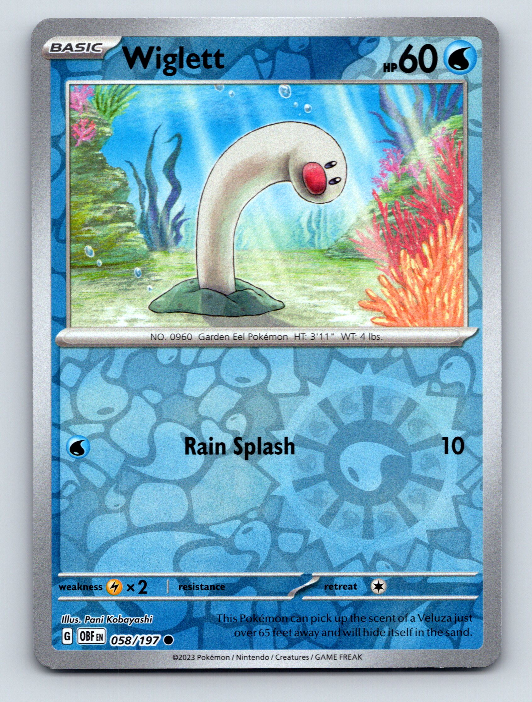 Basic Wiglett HP 60 Rain Splash Attack Rarity Blue Colorful