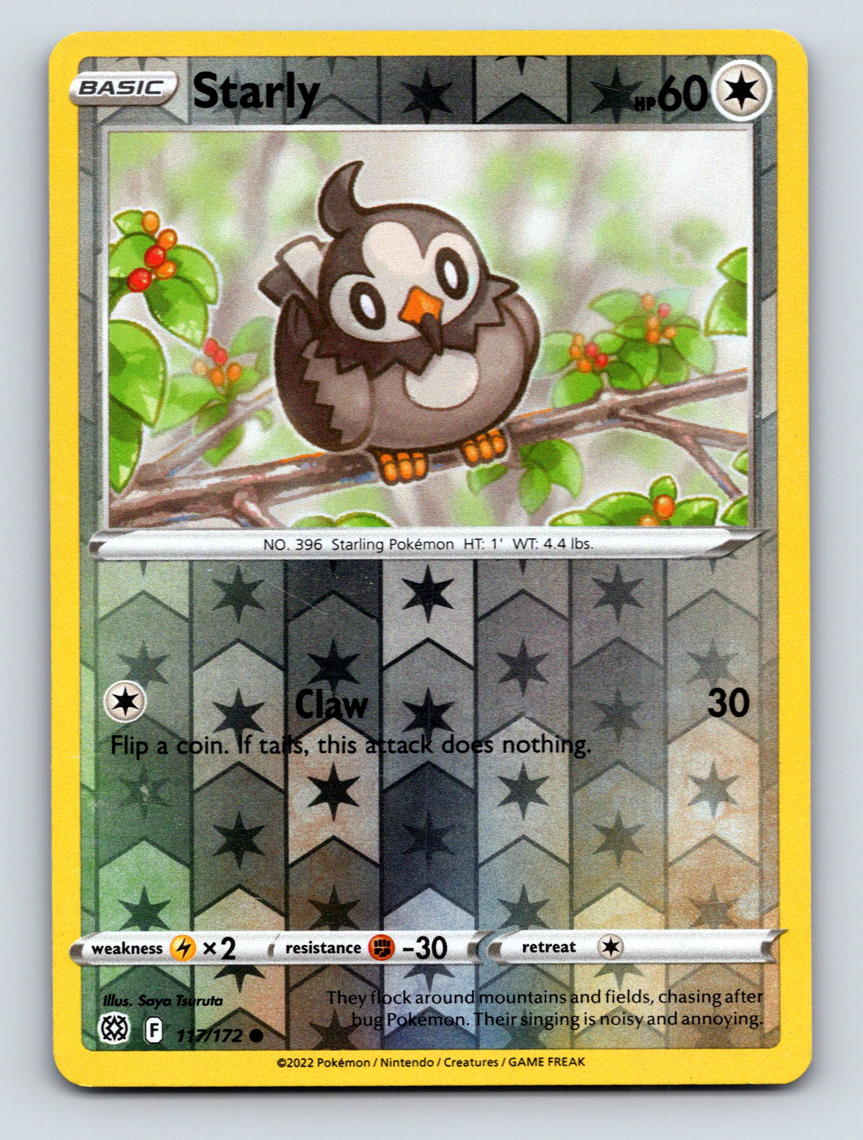 Basic Starly HP 60 Claw Attack Common Starling Pokmon Gray Art