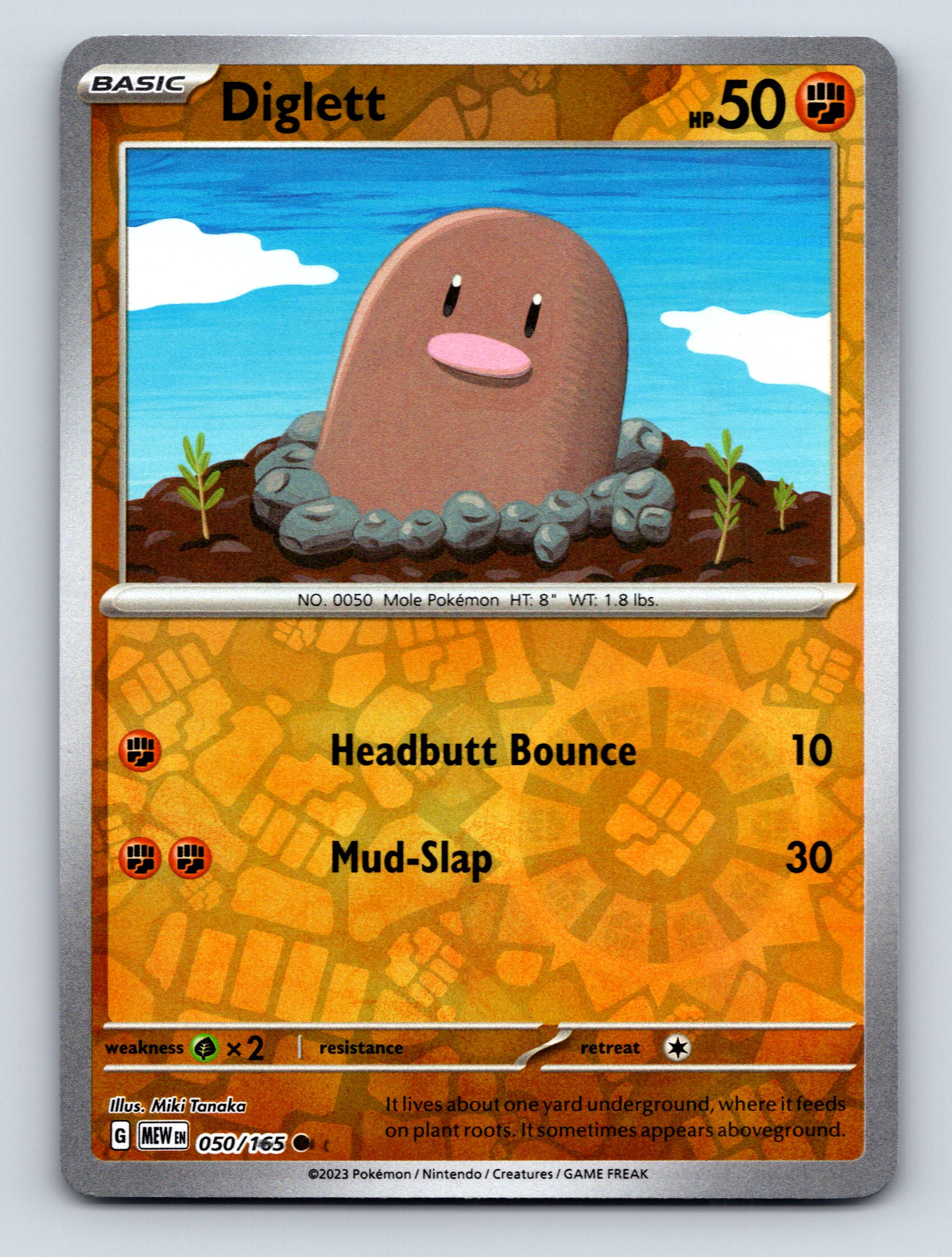 Basic Diglett HP 50 Headbutt Bounce MudSlap Rarity Brown Elemental ...