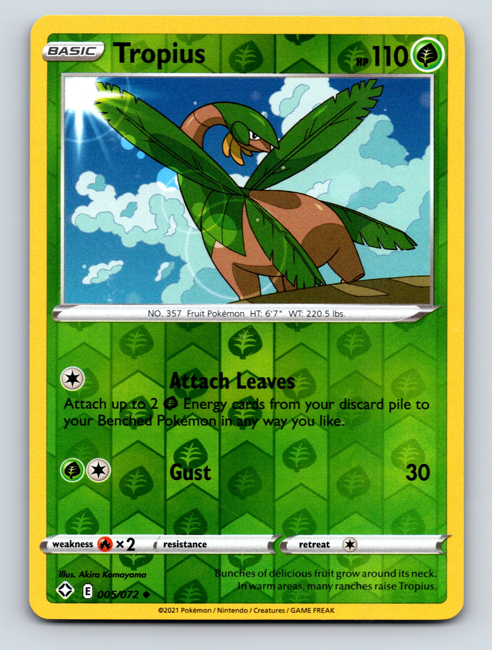 Basic Tropius HP 110 Attach Leaves Gust Attack Rarity Green