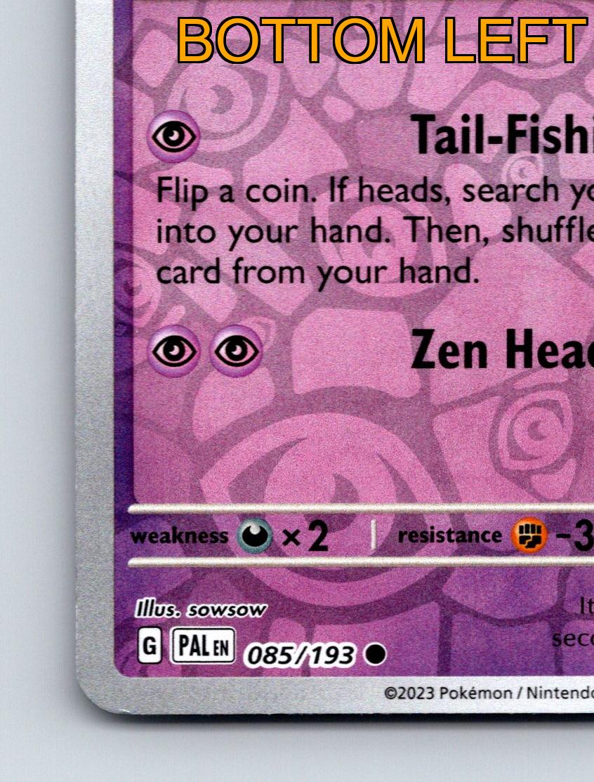 pokemon cards bottom left letter Basic Slowpoke HP 80 Zen Headbutt Attack Rare Purple Vibrant Pokémon
