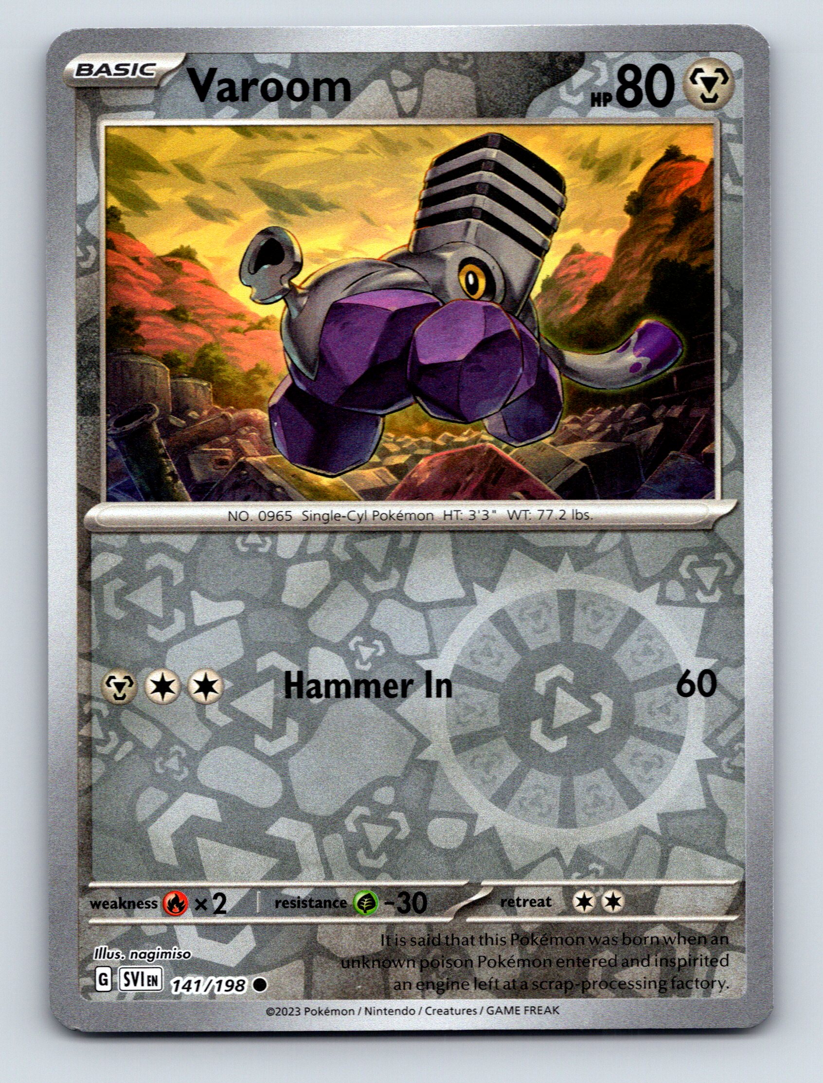 Basic Varoom HP 80 Hammer In Attack Metal Pokémon Gray | eBay