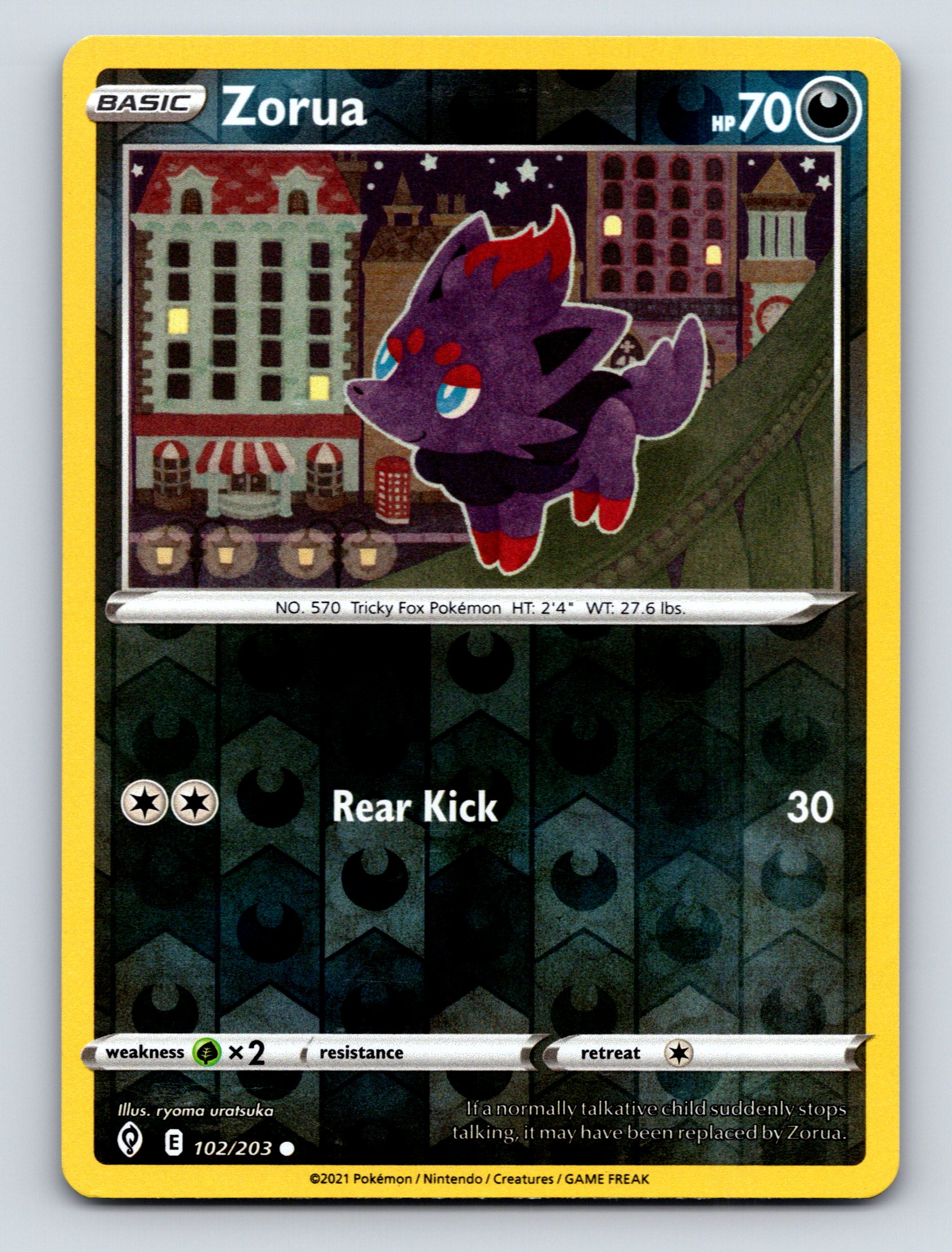 zorua pokemon card price Basic Zorua HP 70 Rear Kick Attack Rarity Dark Pokémon Card