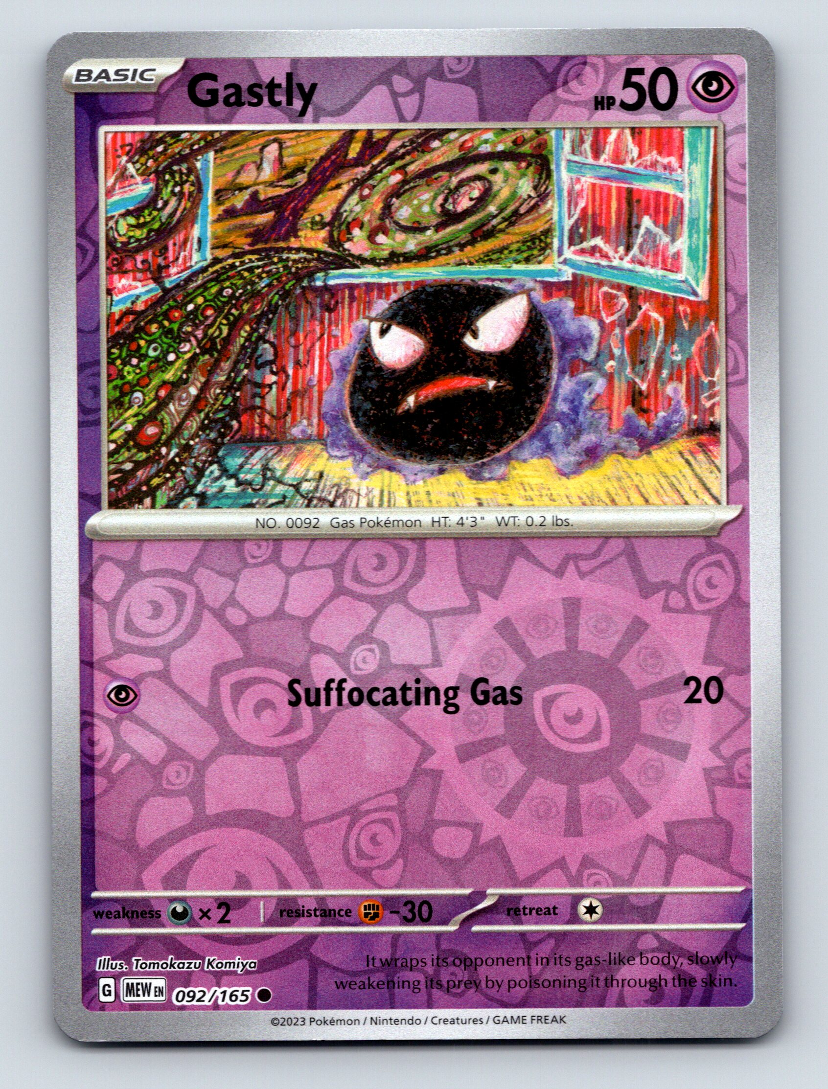 Basic Gastly HP 50 Suffocating Gas Attack Rarity Purple Ghostly