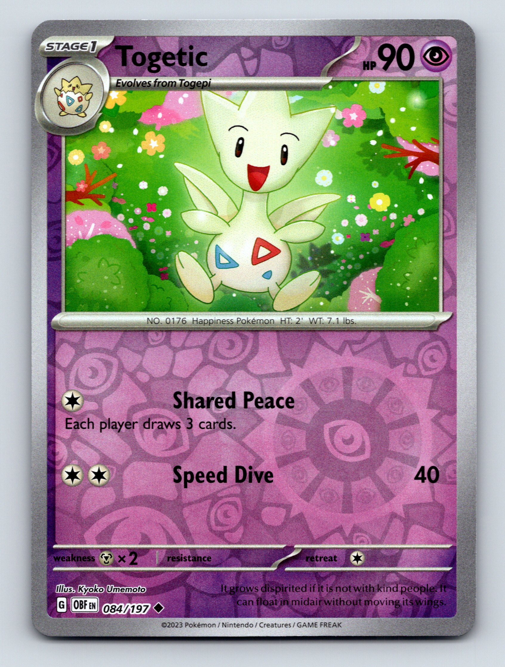 Stage 1 Togetic HP 90 Shared Peace Speed Dive Rarity Purple