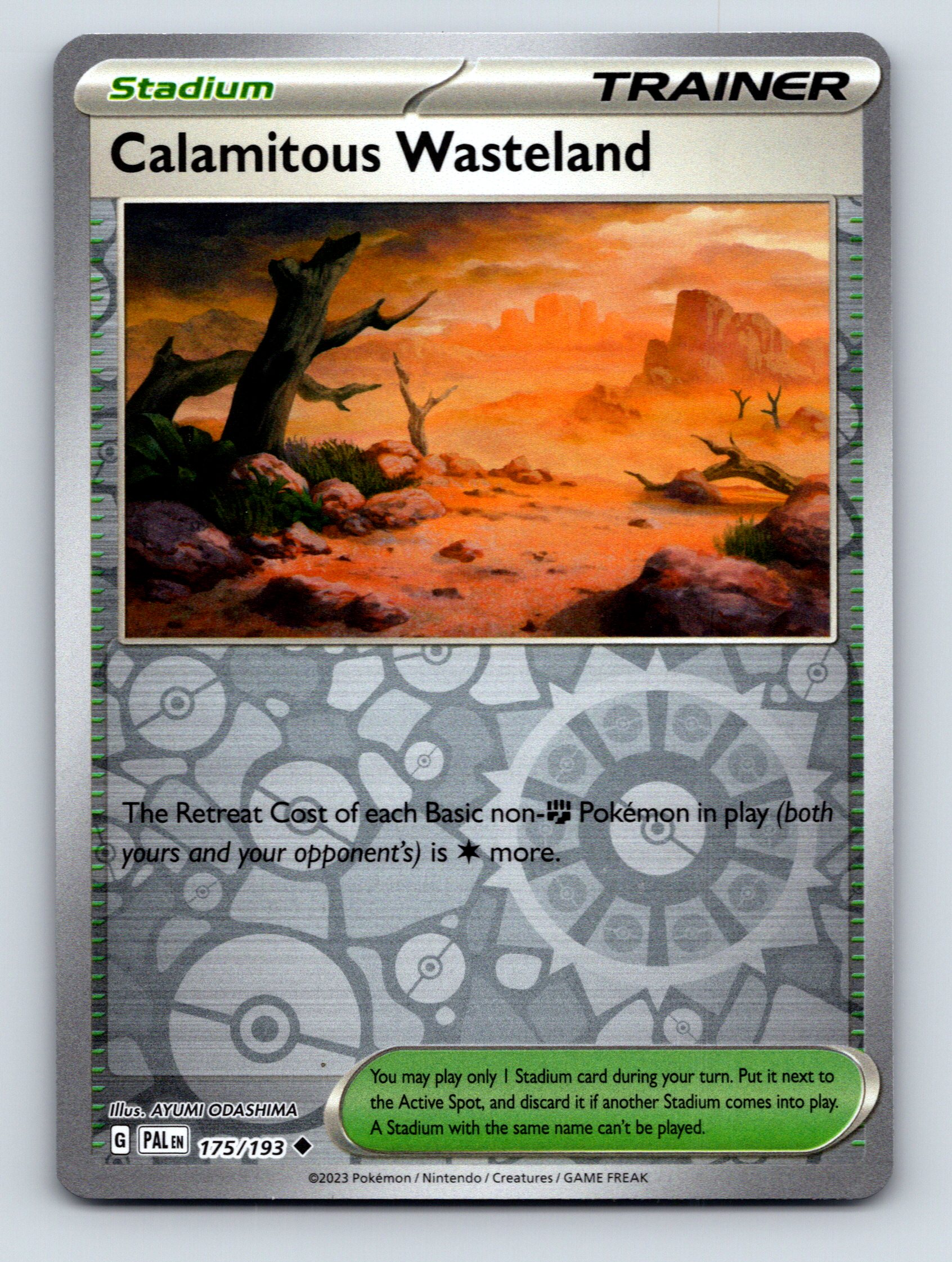 Stadium Trainer Calamitous Wasteland Rarity Earthy Desert Pokmon Scene
