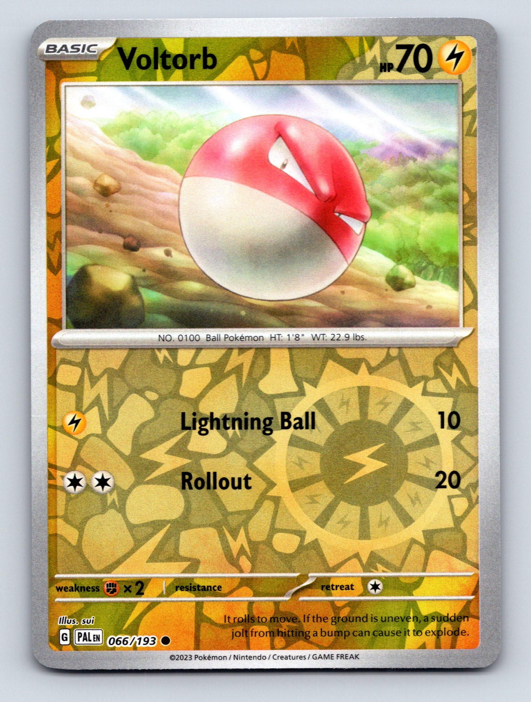 Basic Voltorb HP 70 Lightning Ball Attack Rarity Yellow Pokmon Card Basic Voltorb HP 70 Lightning Ball Attack Rarity Yellow Pokmon Card