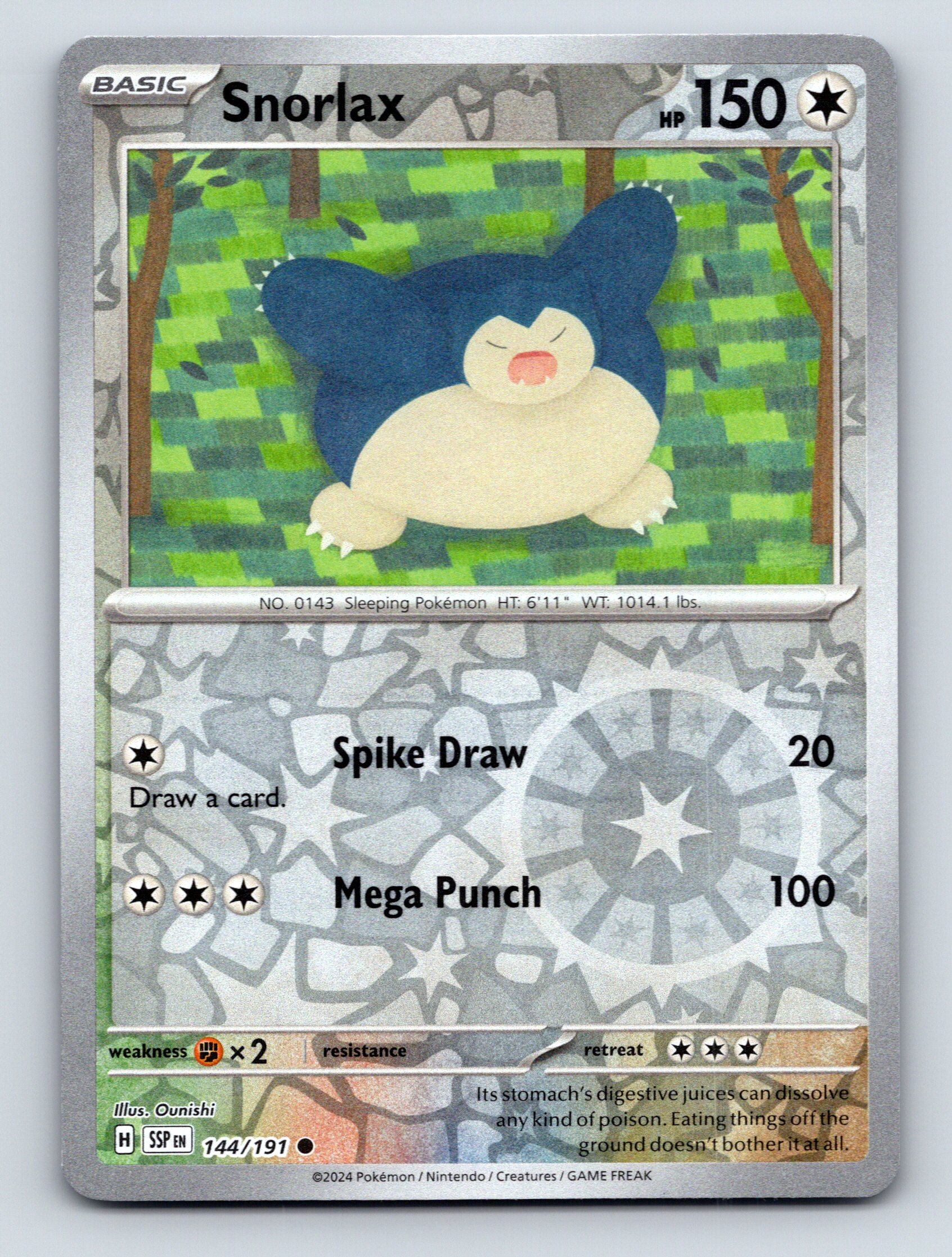 snorlax basic pokemon card value PSA 8 SNORLAX-REV.FOIL UNBROKEN BONDS main image 0
