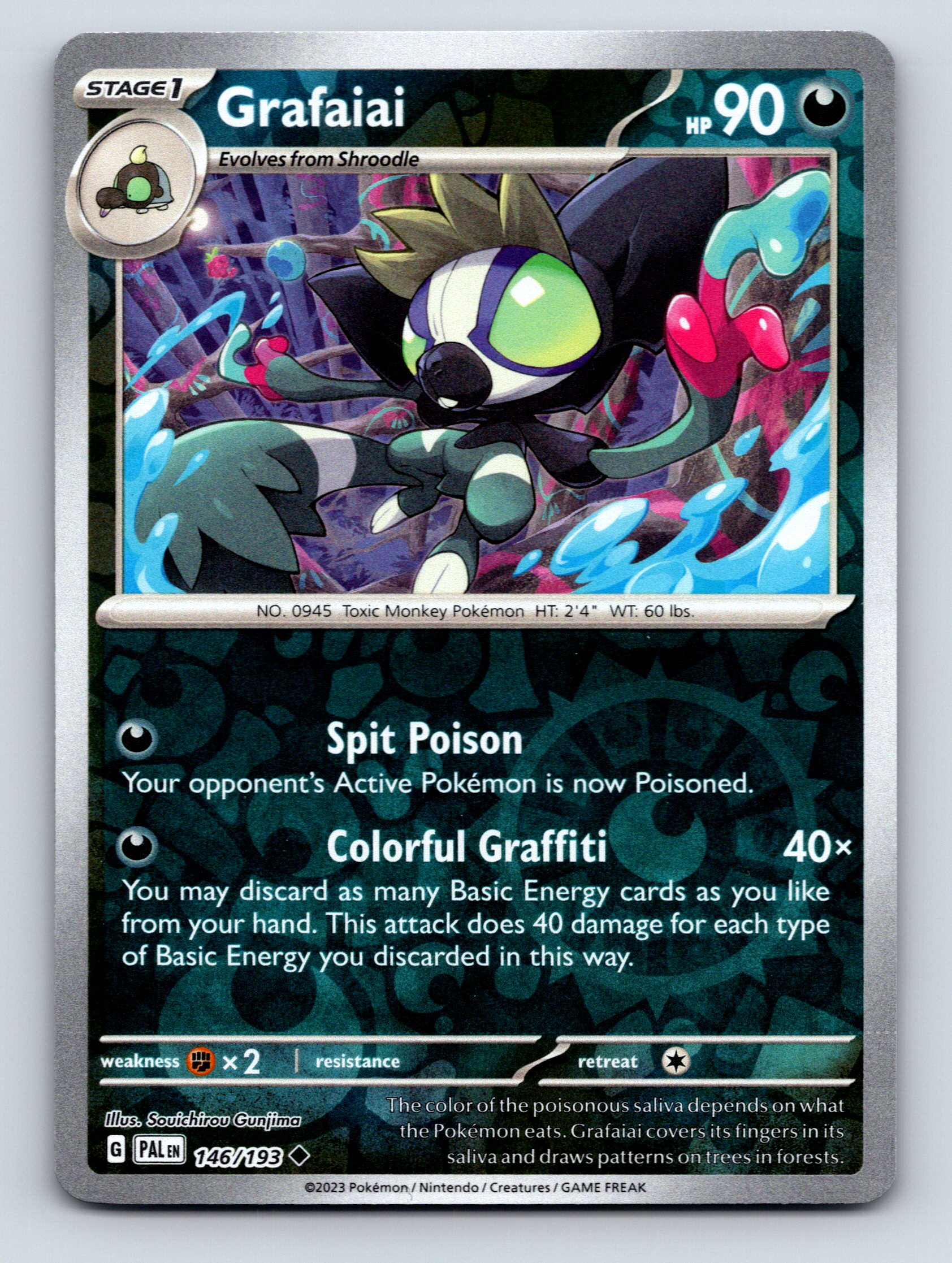 Stage 1 Grafaiai HP 90 Spit Poison Attack Rare Dark Mysterious