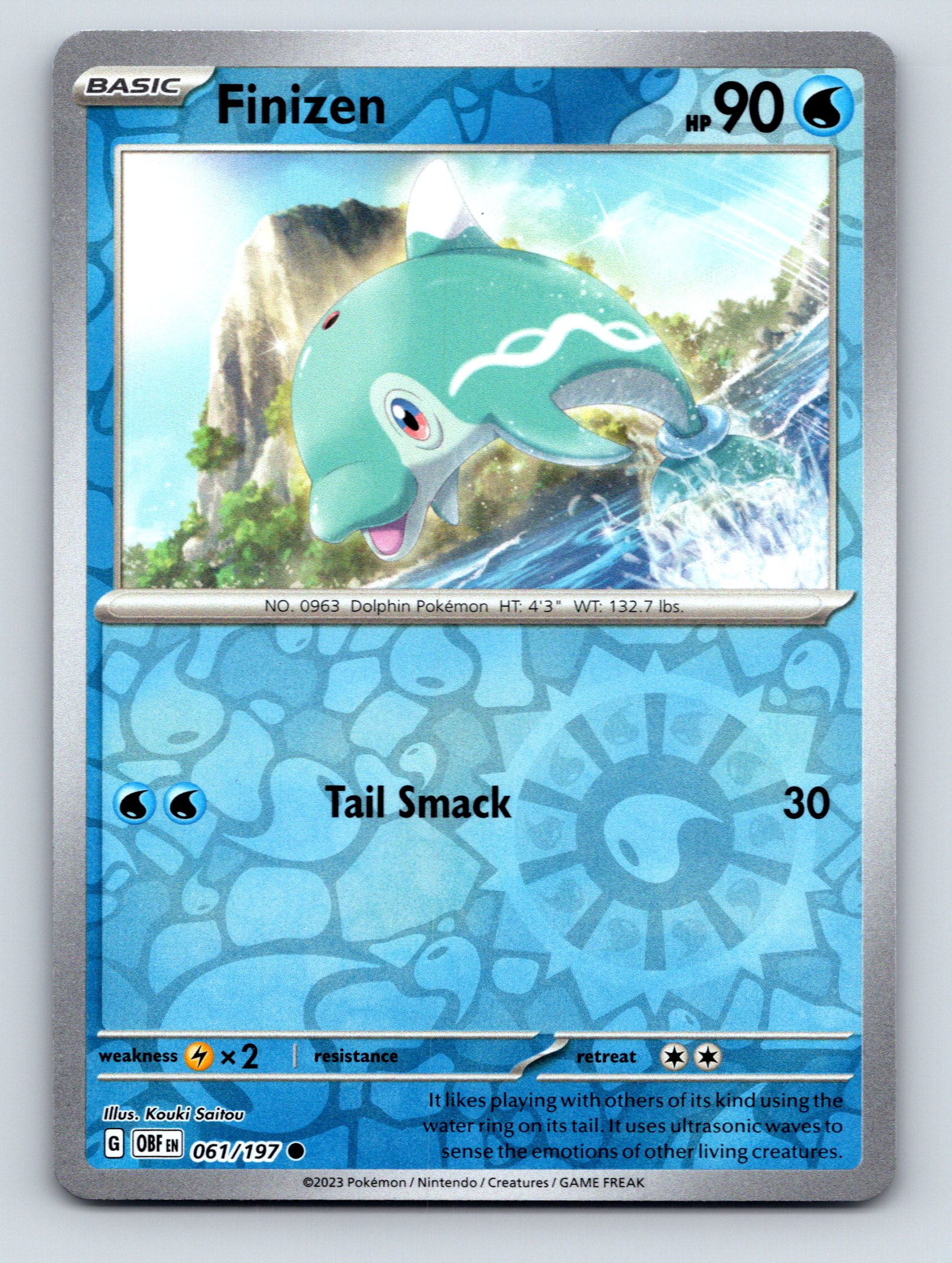 Basic Finizen HP 90 Tail Smack Attack Rarity Blue Oceanic Pokémon
