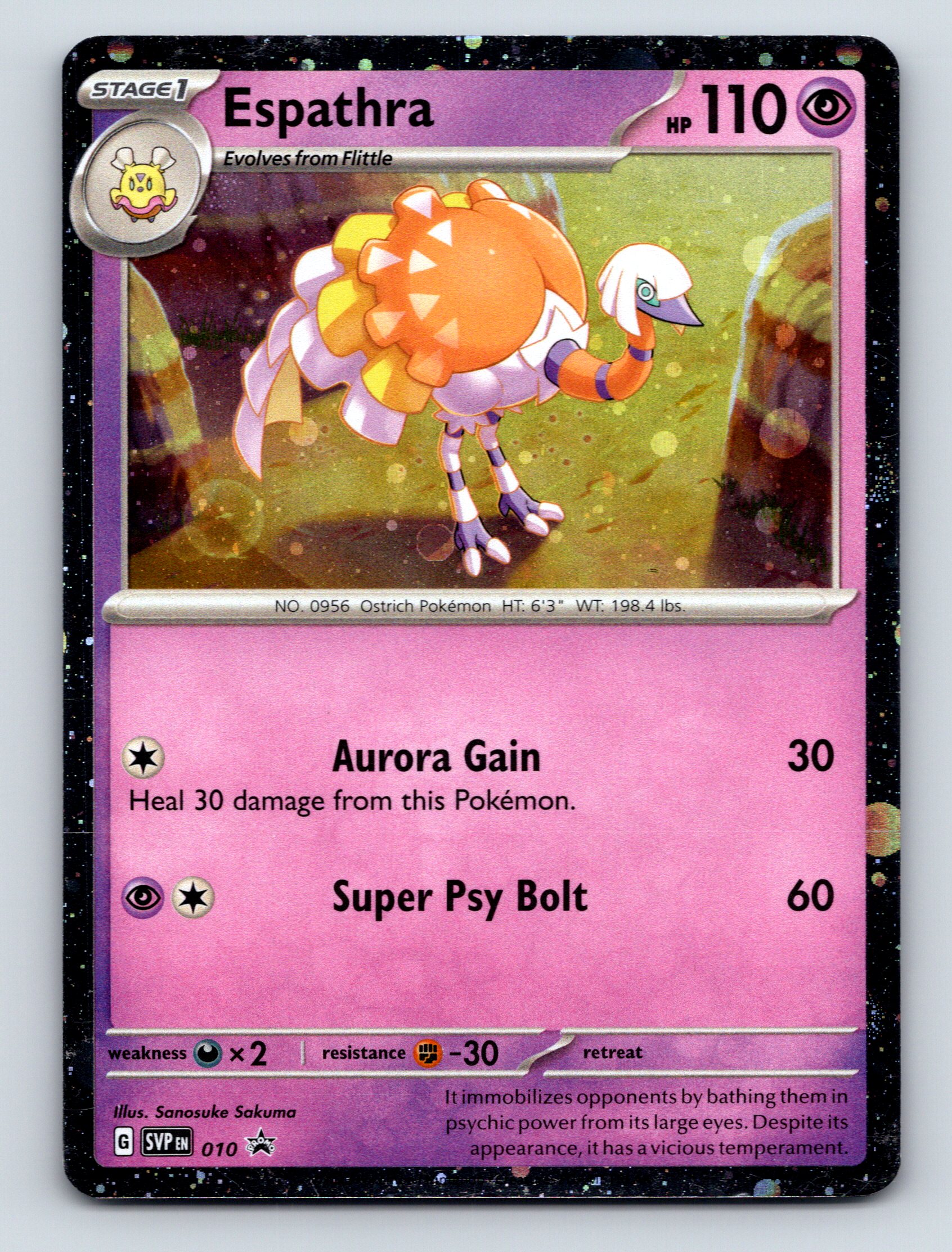 Stage 1 Espathra HP 110 Super Psy Bolt Psychic Pink Ostrich
