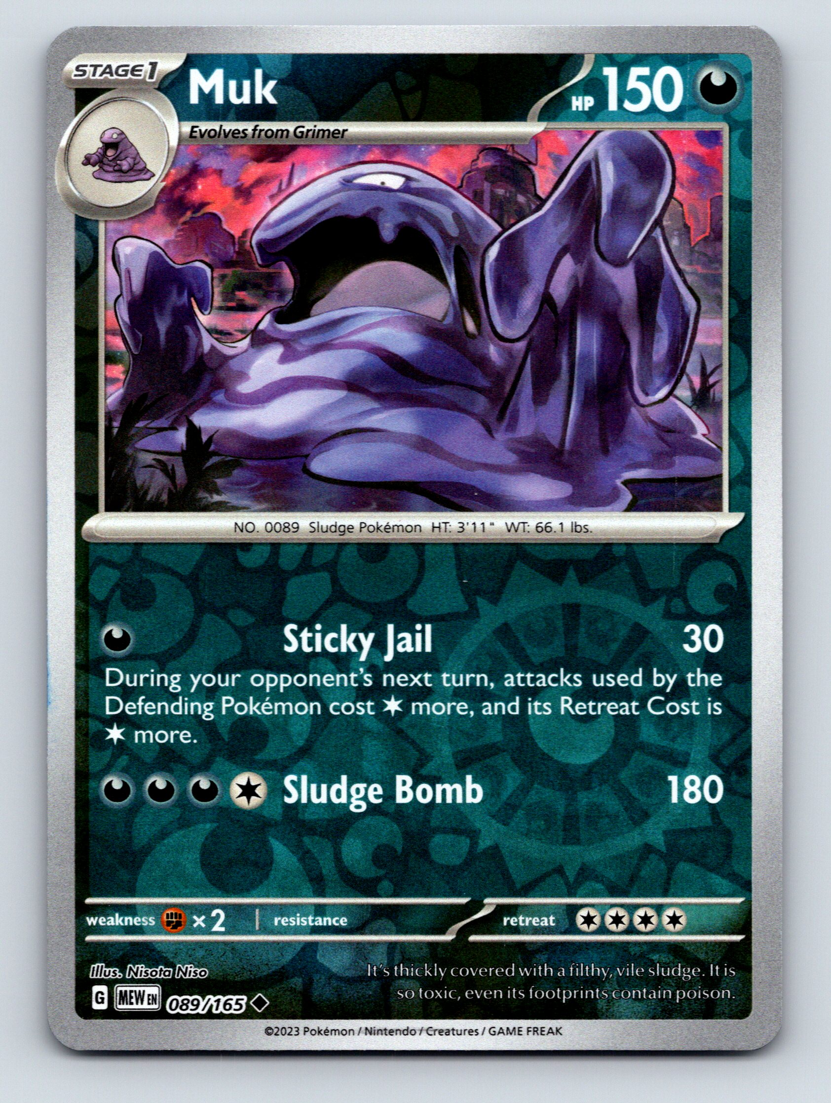 Stage 1 Muk HP 150 Sticky Jail Sludge Bomb Rarity Blue Dark