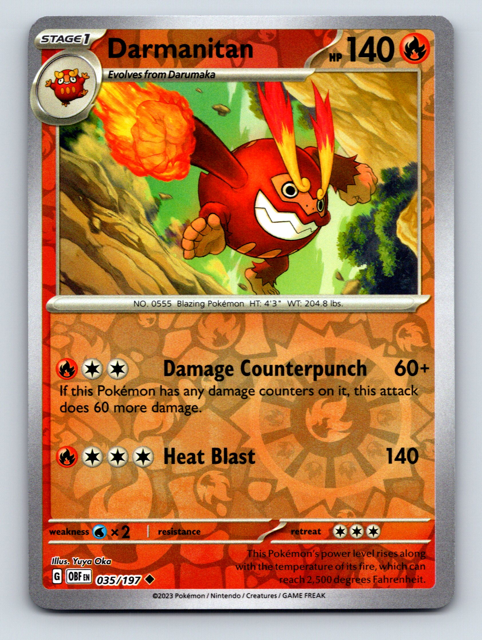 Stage 1 Darmanitan HP 140 Heat Blast Attack Rarity Red Fiery Pokmon Stage 1 Darmanitan HP 140 Heat Blast Attack Rarity Red Fiery Pokmon