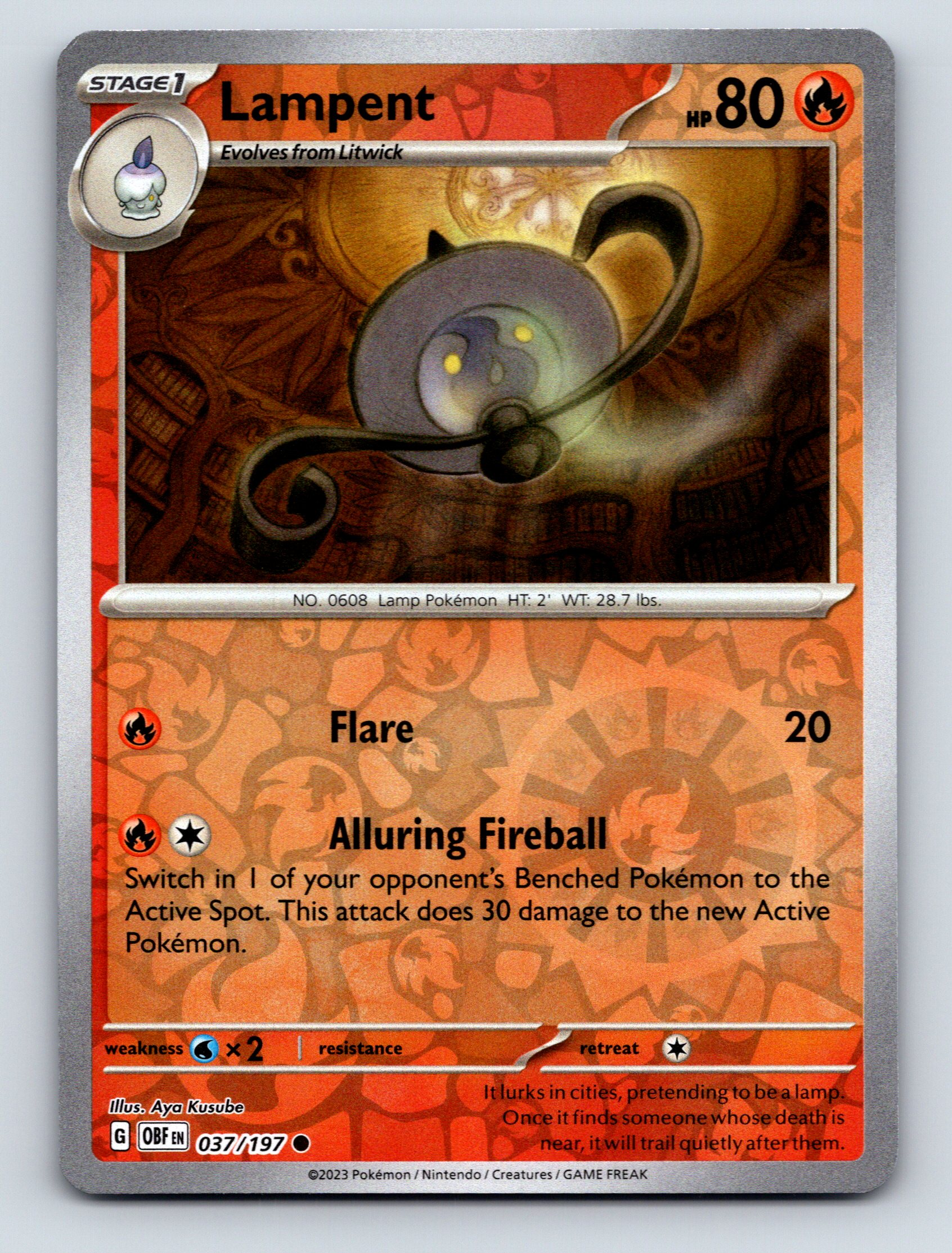 ランタン HP80 ポケモンカード Stage 1 Lampent HP 80 Alluring Fireball Attack Rarity Orange