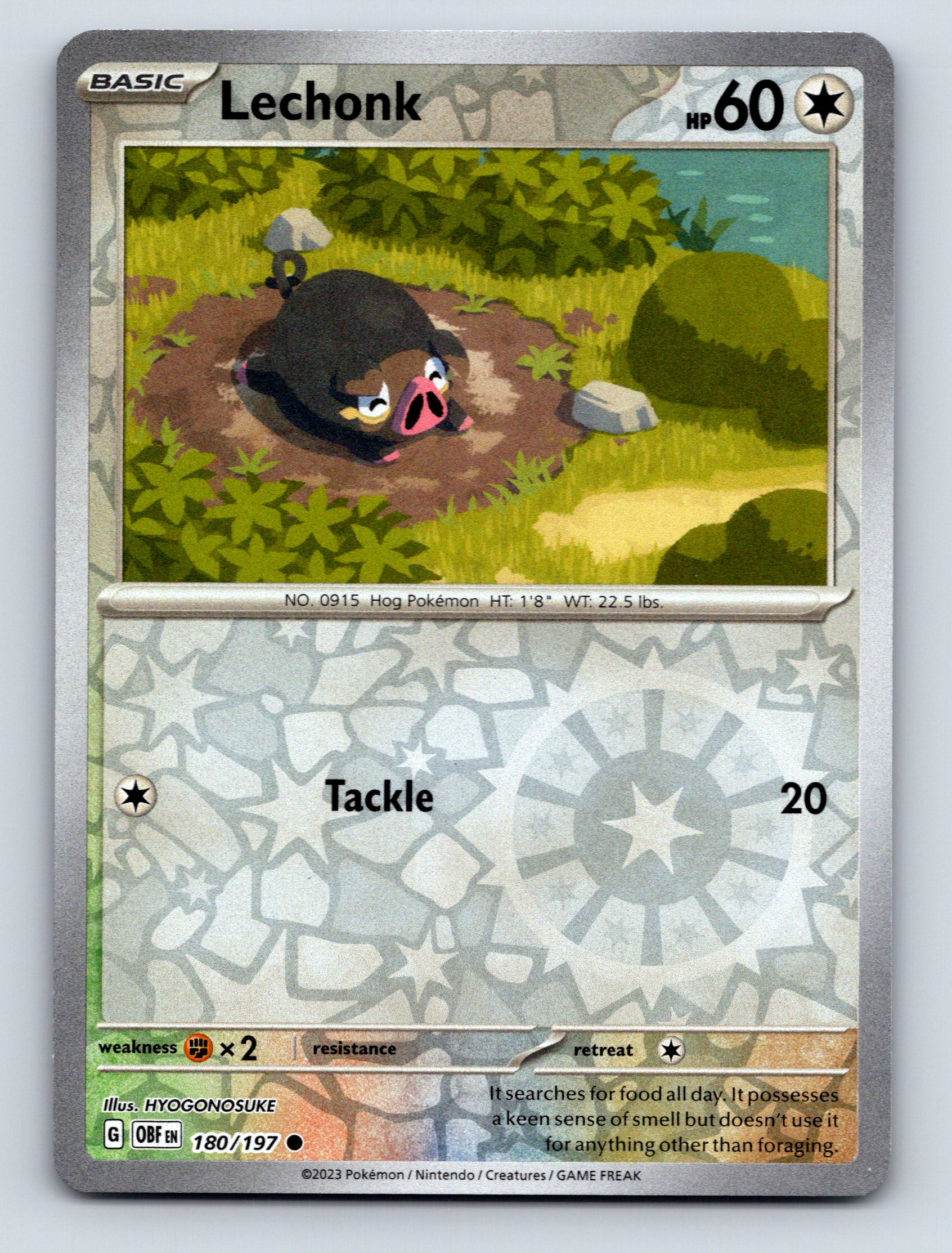 lechonk pokemon card value Basic Lechonk HP 60 Tackle Attack Rarity Silver Green Pokmon