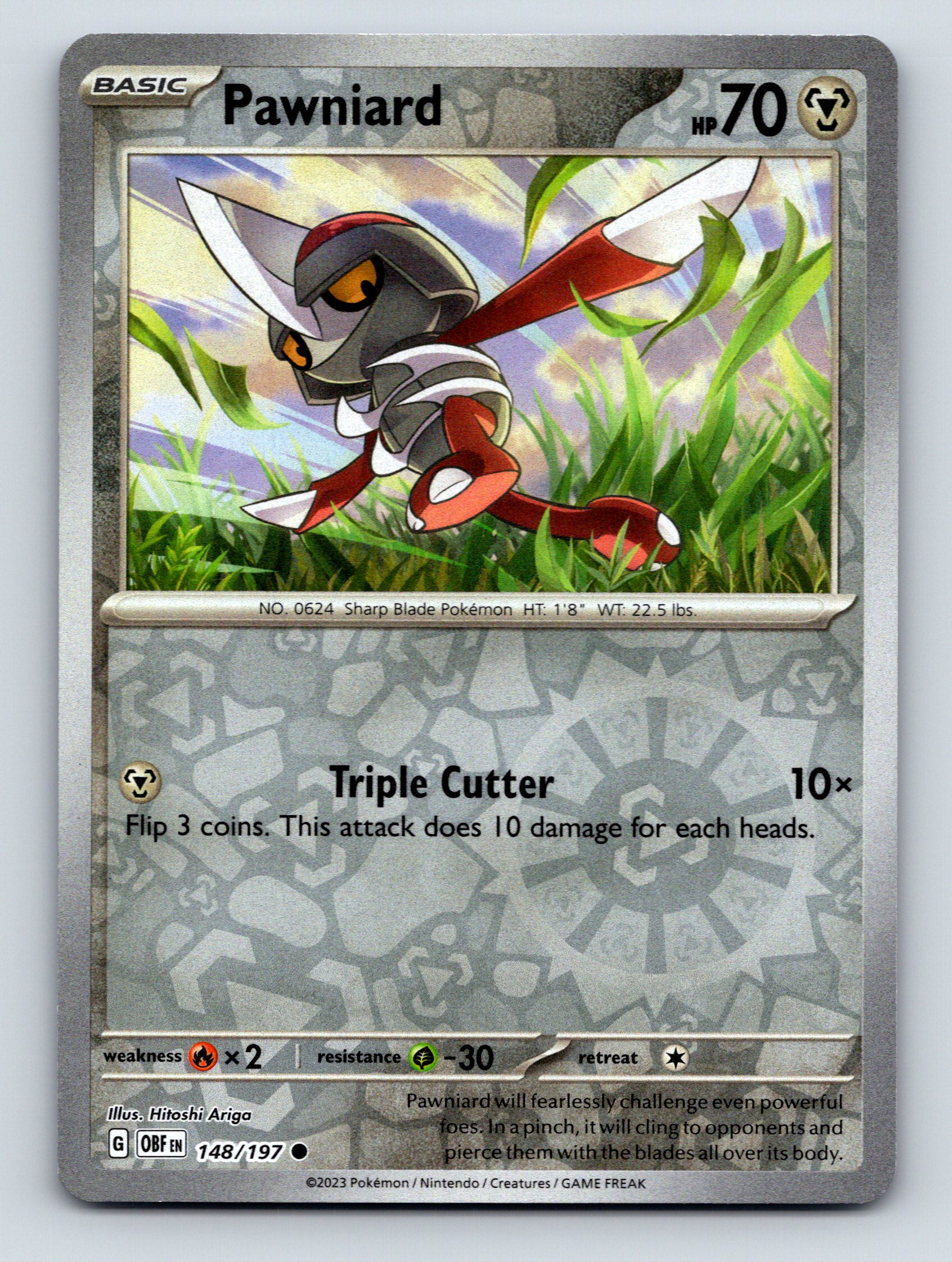 Basic Pawniard HP 70 Triple Cutter Attack Sharp Blade Gray Pokmon Card