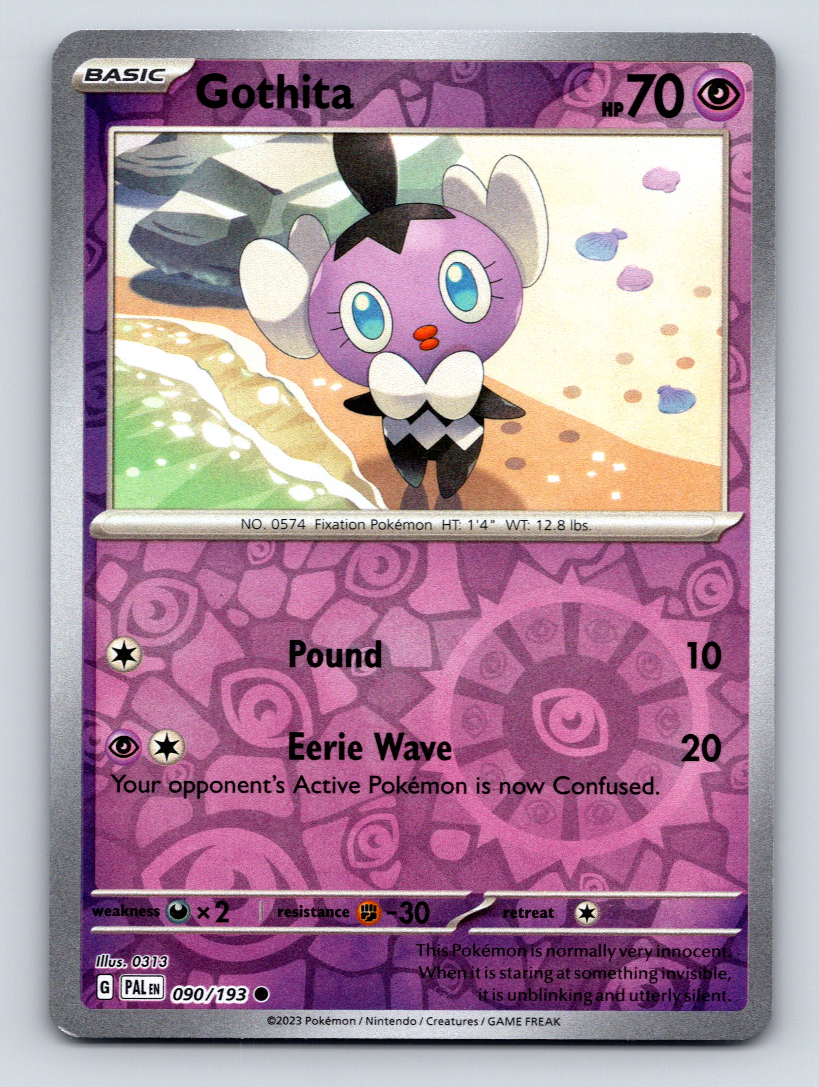 Basic Gothita HP 70 Eerie Wave Attack Psychic Purple Pokémon Card