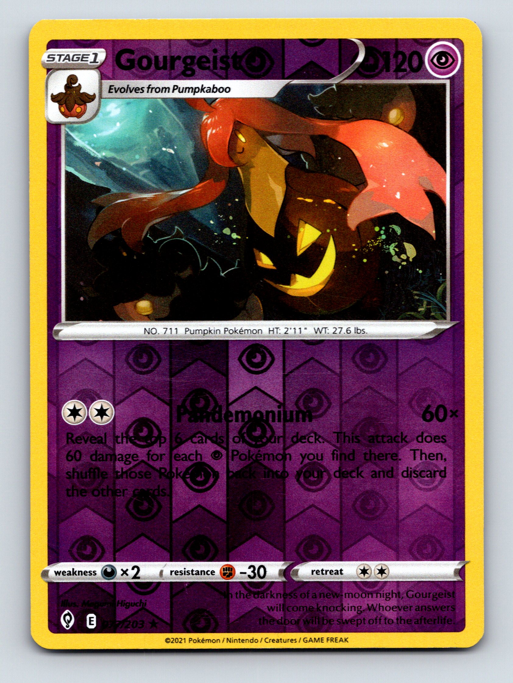 Stage 1 Gourgeist HP 120 Pandemonium Attack Rarity Purple Colorful