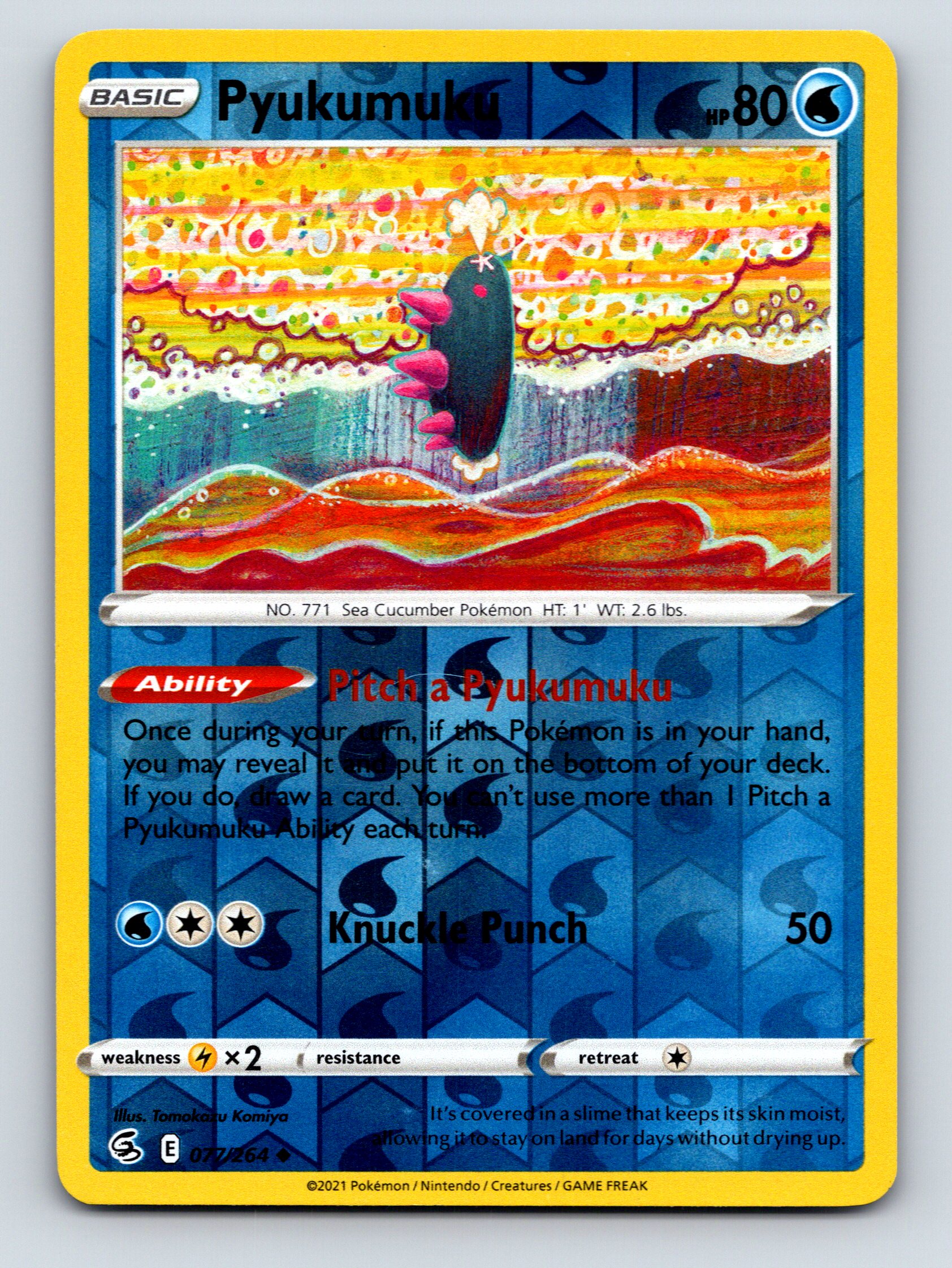 Basic Pyukumuku HP 80 Pitch A Pyukumuku Knuckle Punch Blue Pokémon