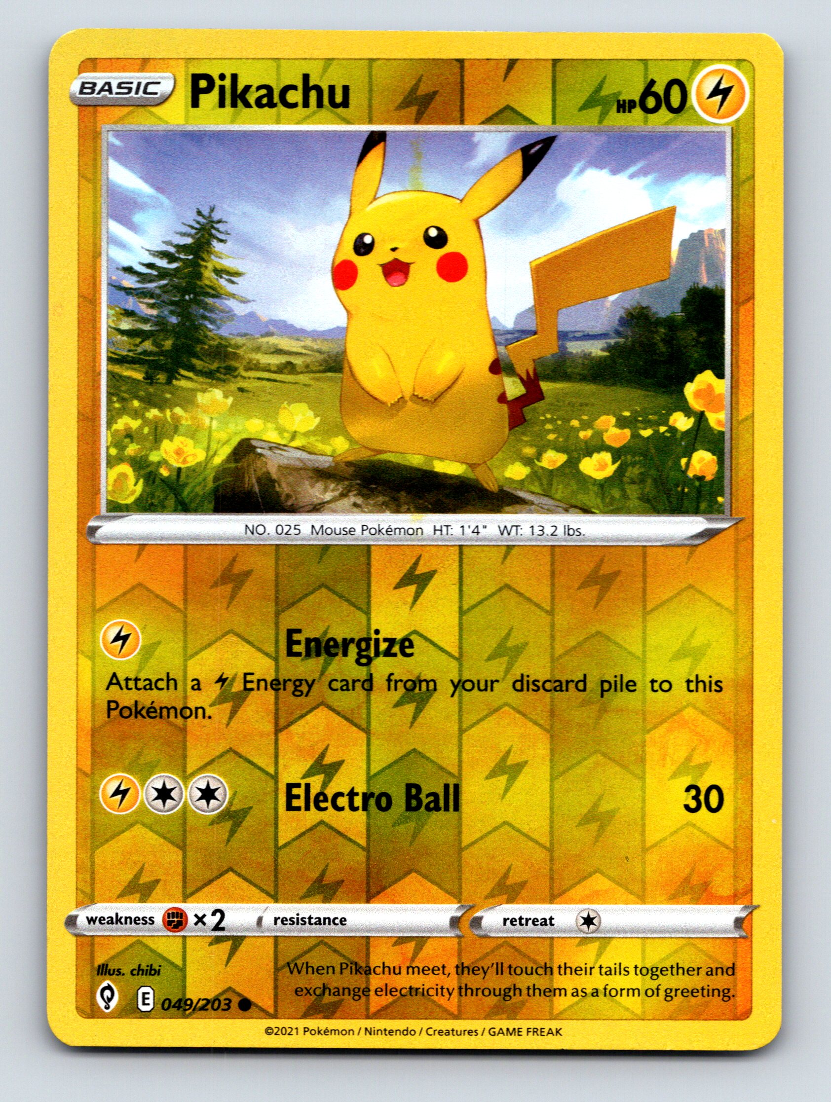 Pikachu 雷タイプ カード No.60 Basic Pikachu HP 60 Electro Ball Attack Lightning Rarity Yellow