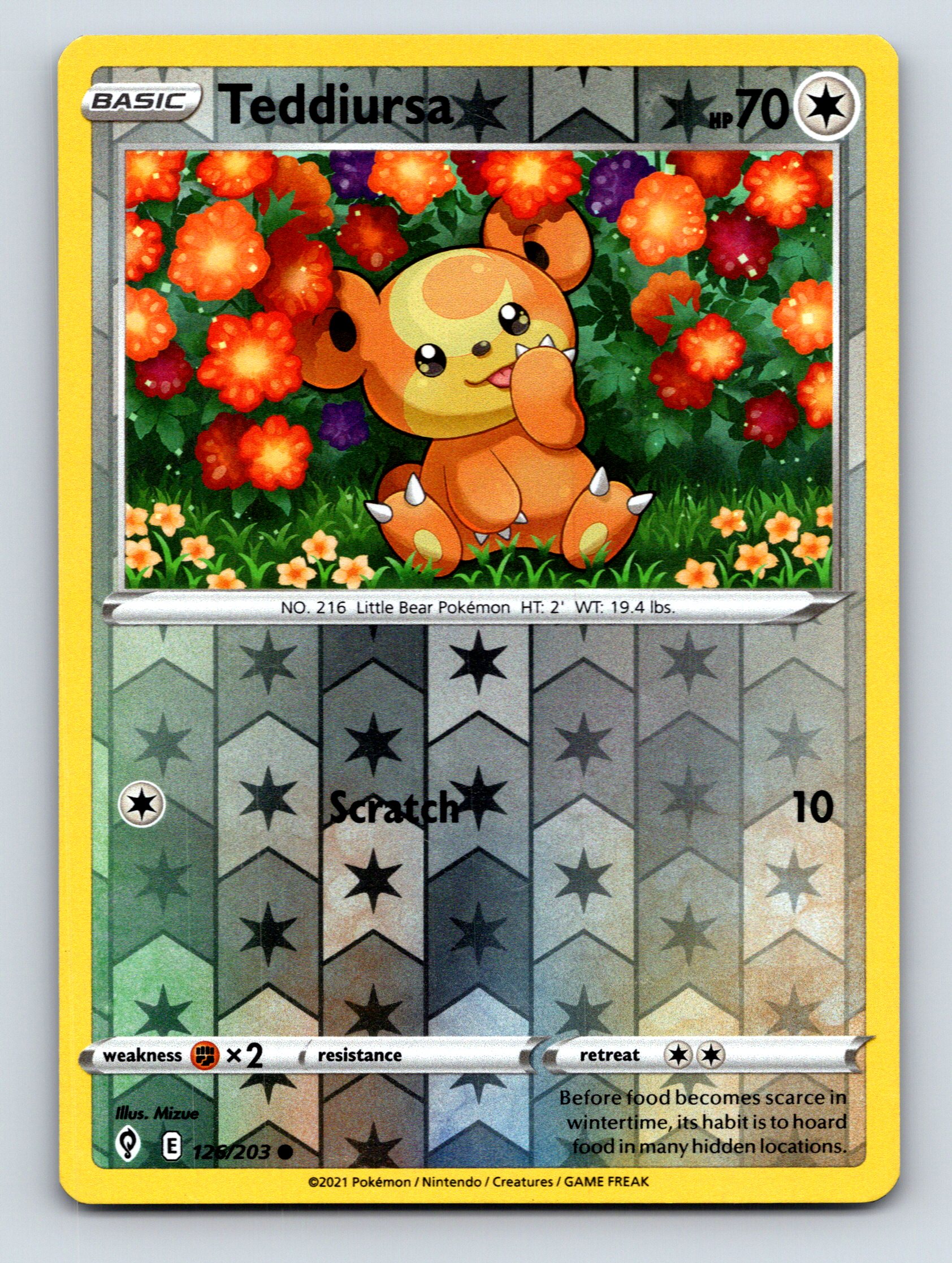 Basic Teddiursa HP 70 Scratch Attack Little Bear Pokémon Orange Cute