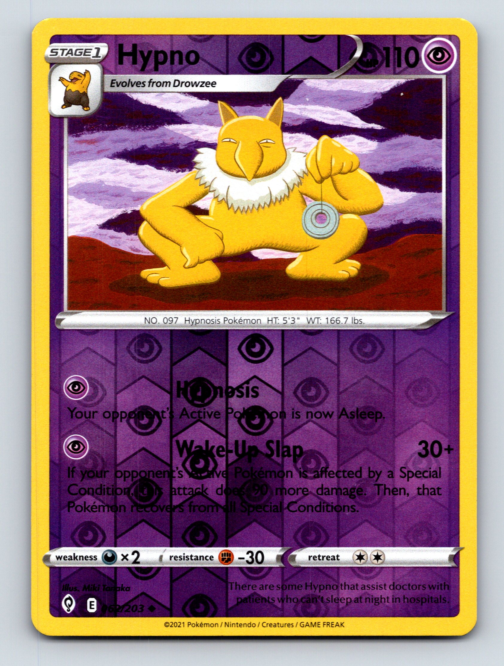Stufe 1 Hypno HP 110 Hypnose Angriff Rarität Lila Traum Pokémon - Bild 1 von 10