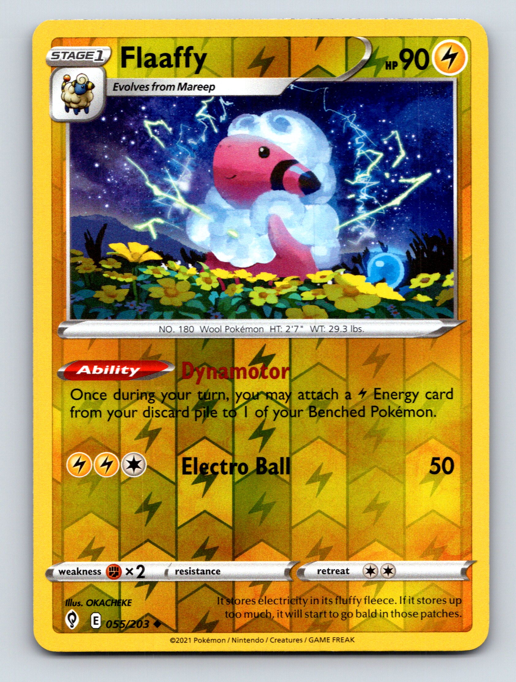 Etapa 1 Flaaffy HP 90 Dynamotor Electro Ball Rareza Pokémon Amarillo - Imagen 1 de 10