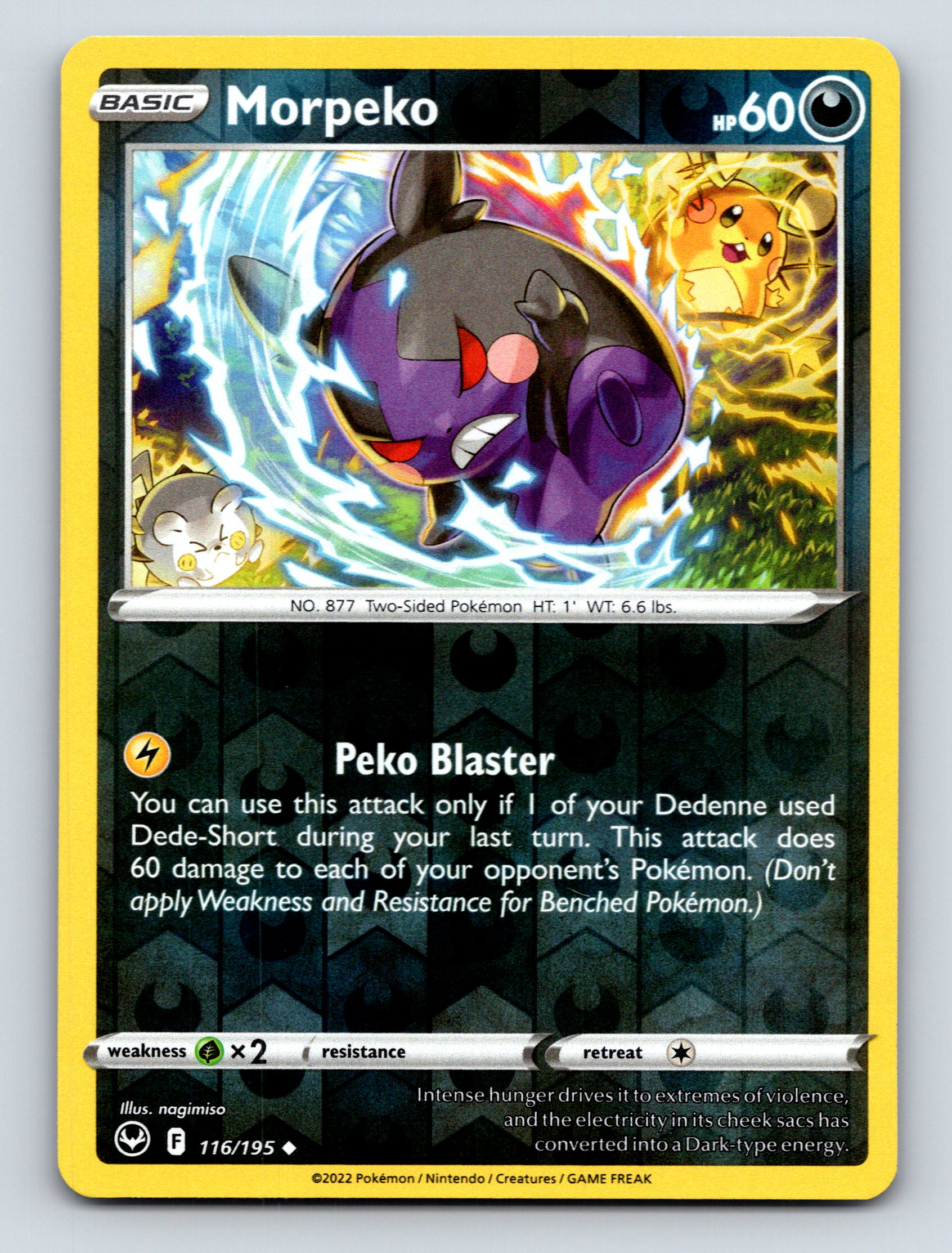 Basic Morpeko HP 60 Peko Blaster Dark Rarity Energetic Pokémon