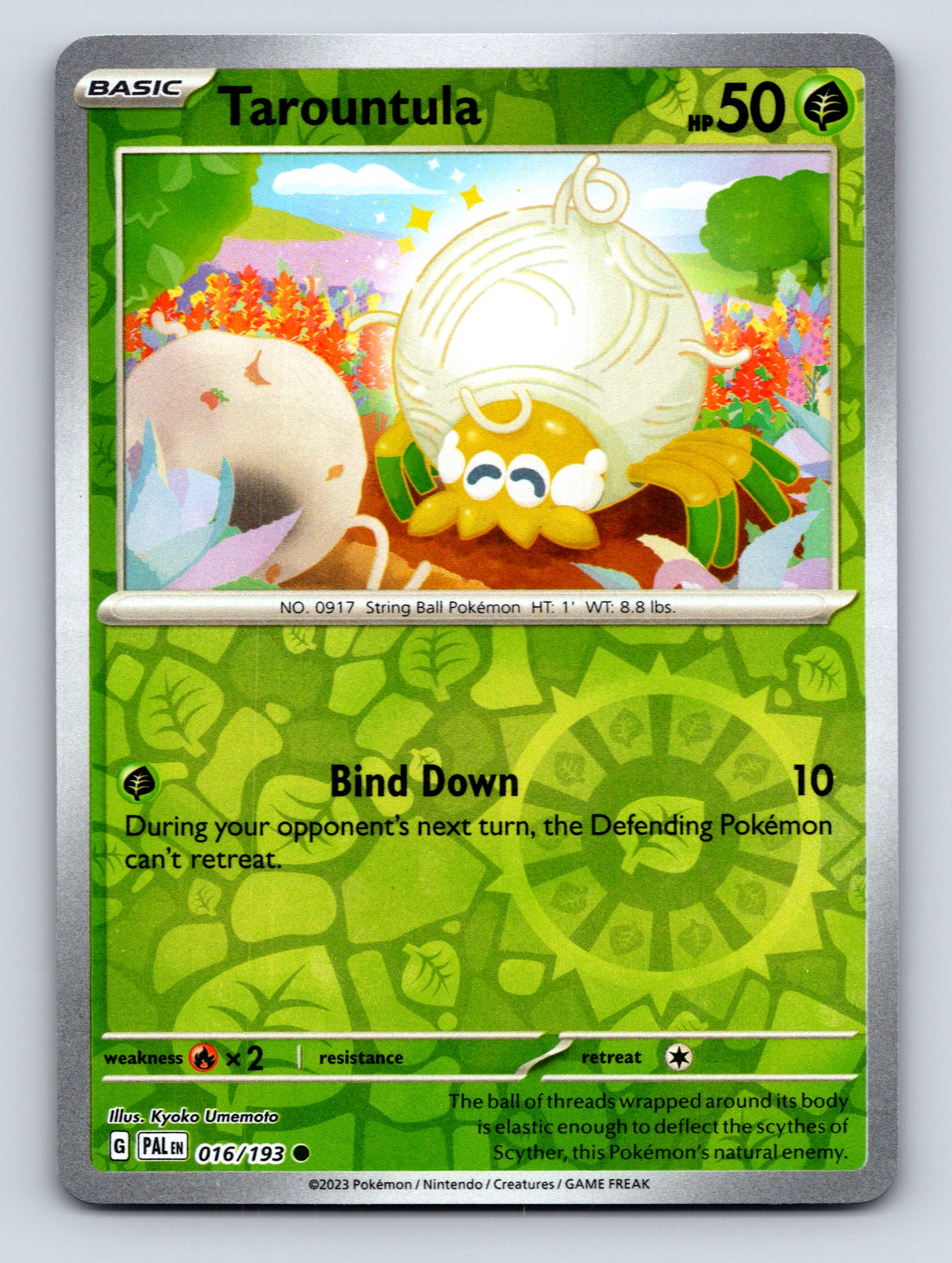 Basic Tarountula HP 50 Bind Down Attack Rarity Green Vibrant