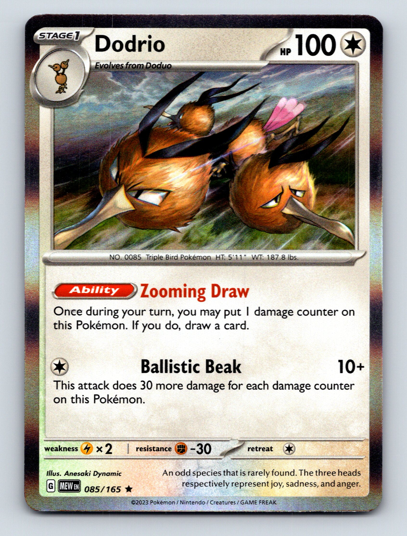 Stage 1 Dodrio HP 100 Ballistic Beak Attack Rarity Brown Colorful ...