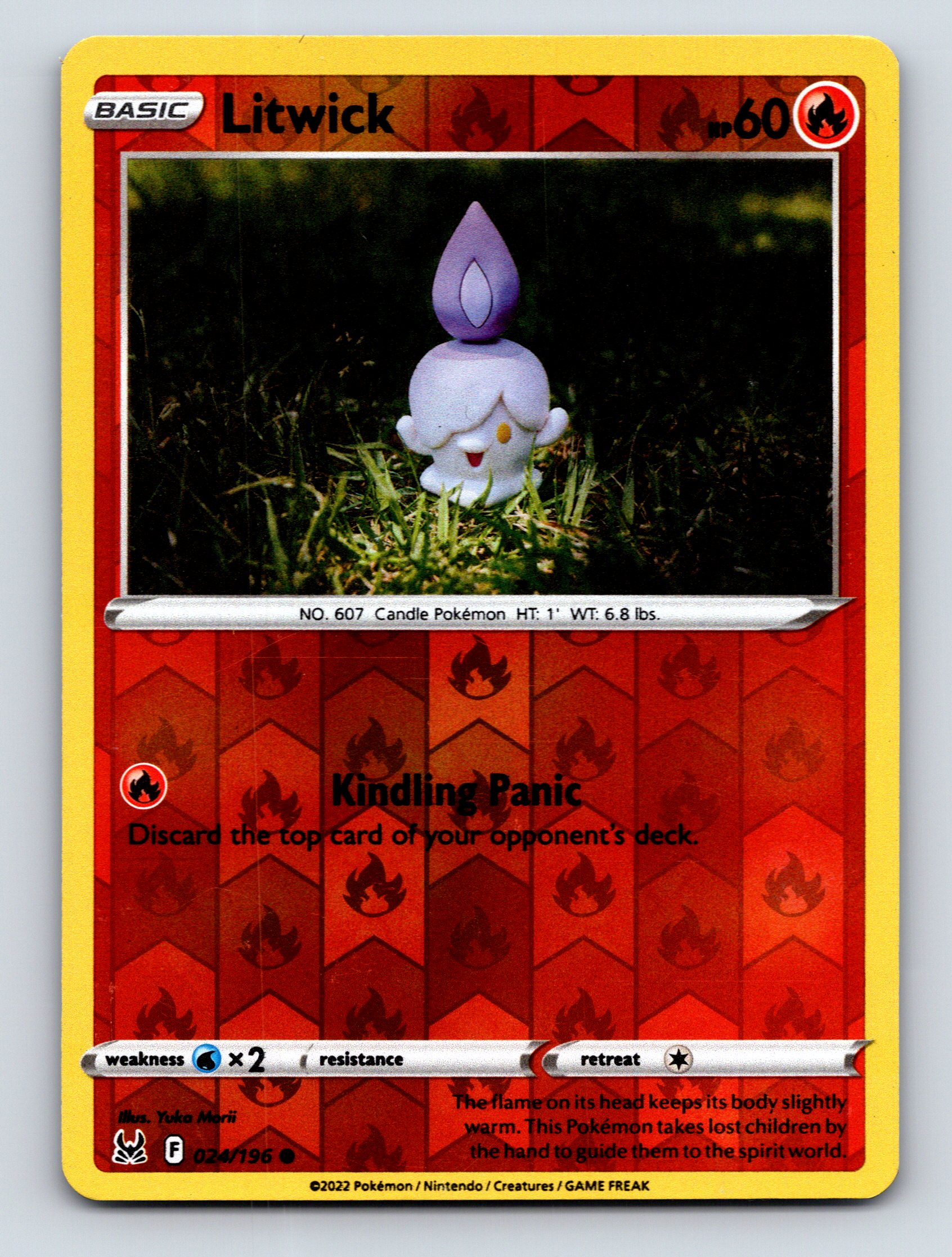 litwick pokemon card value Basic Litwick HP 60 Kindling Panic Attack Rarity Red Pokémon Card