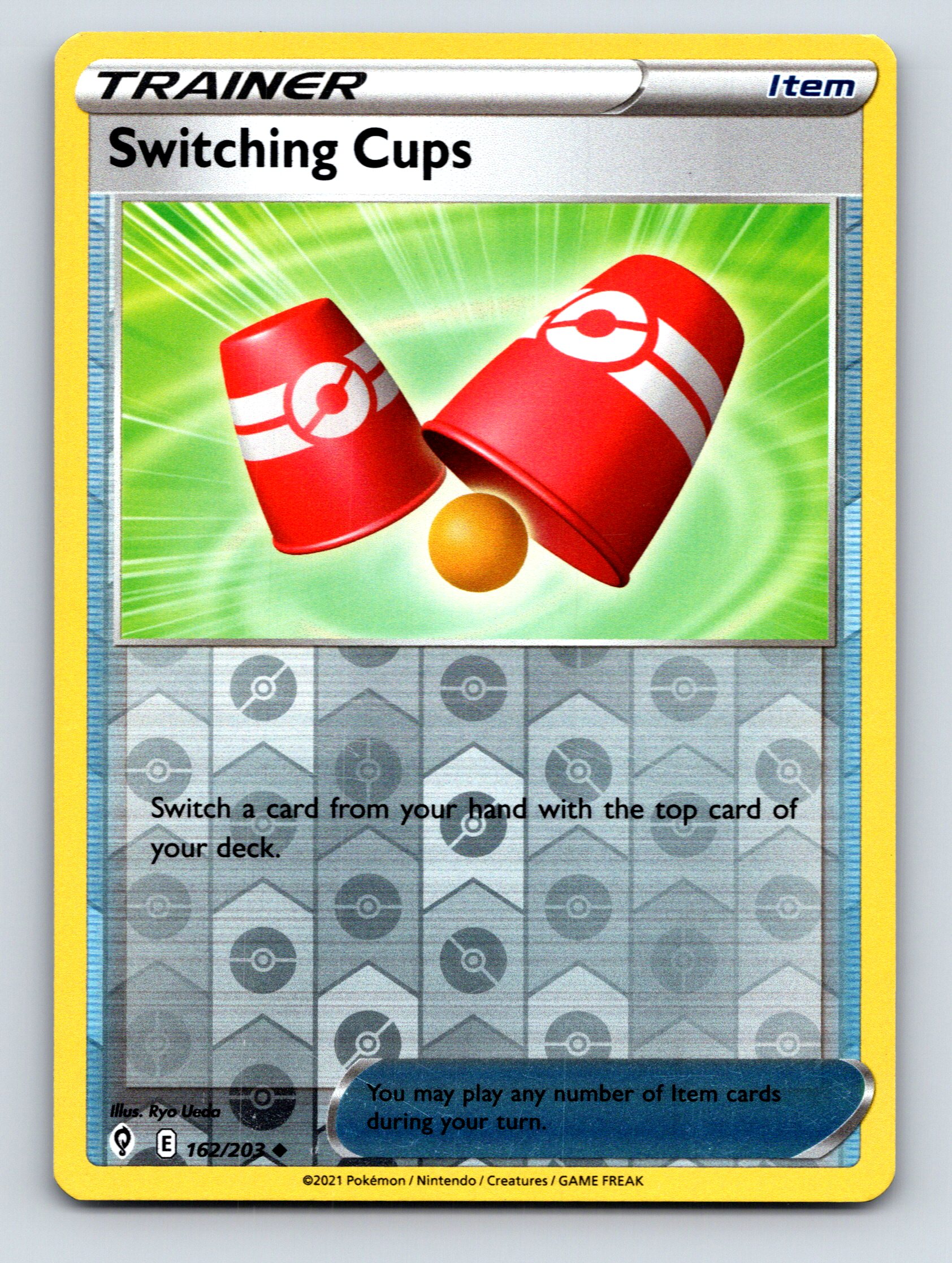Trainer Item Switching Cups Rarity Green Gradient Pokmon Card Design
