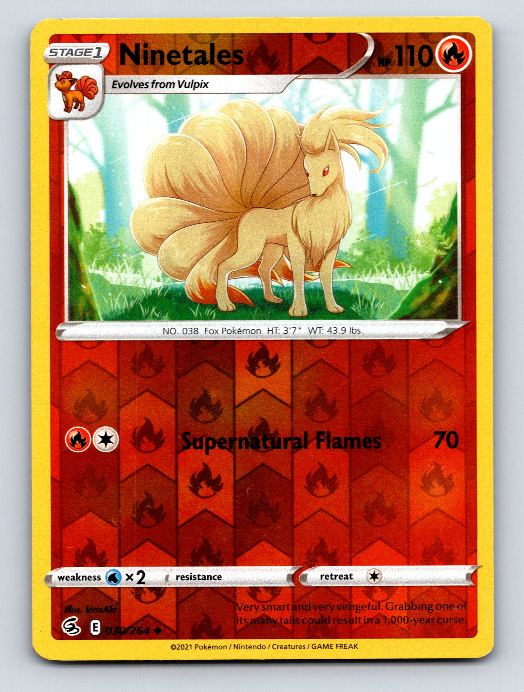 Stage 1 Ninetales HP 110 Supernatural Flames Rarity Red Pokmon Card Stage 1 Ninetales HP 110 Supernatural Flames Rarity Red Pokmon Card