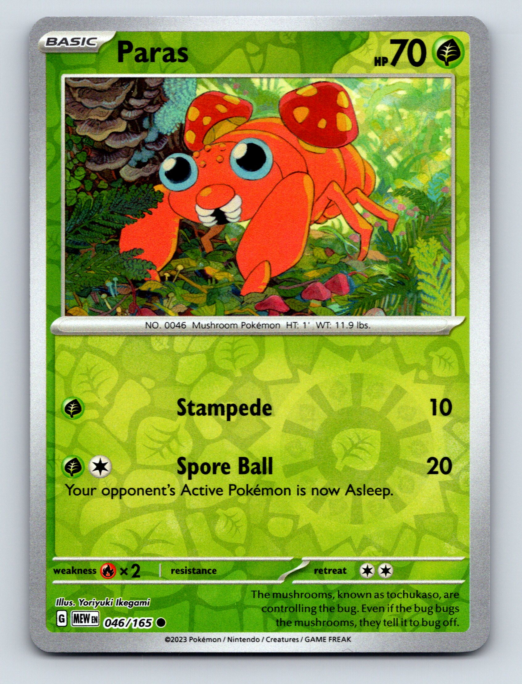 Basic Paras HP 70 Stampede Spore Ball Rarity Green Colorful