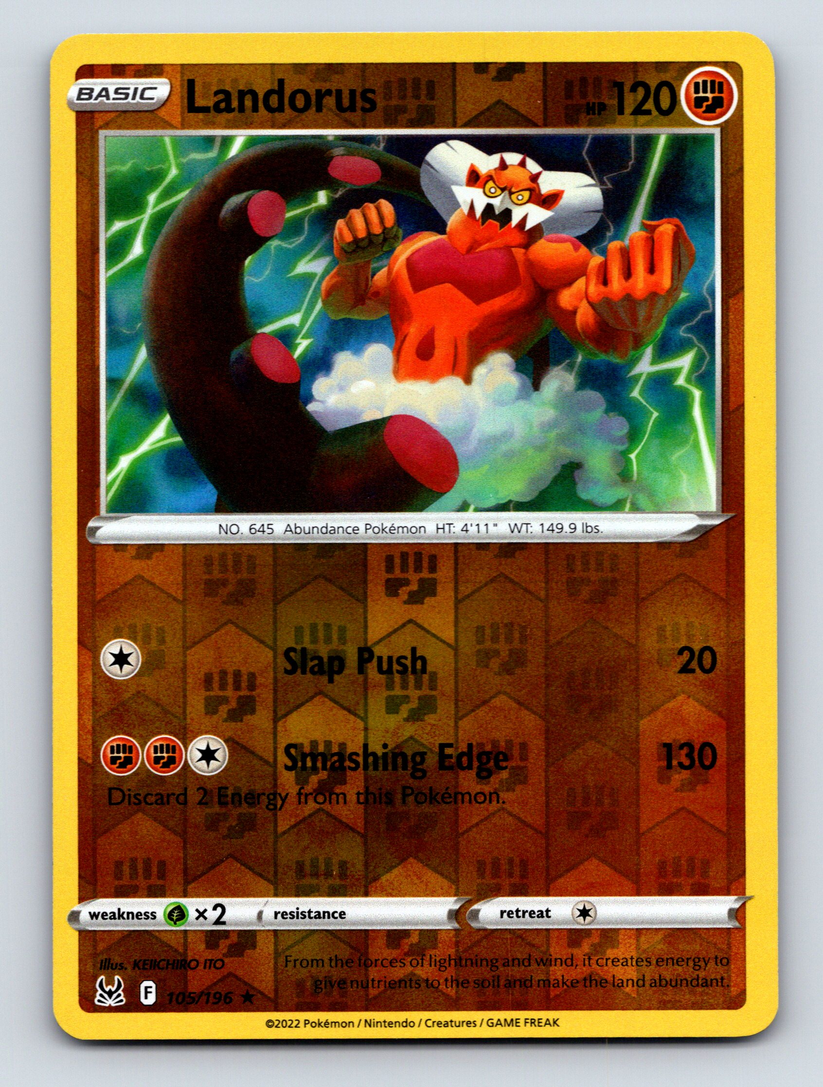 Basic Landorus HP 120 Smashing Edge Attack Rarity Orange Pokémon