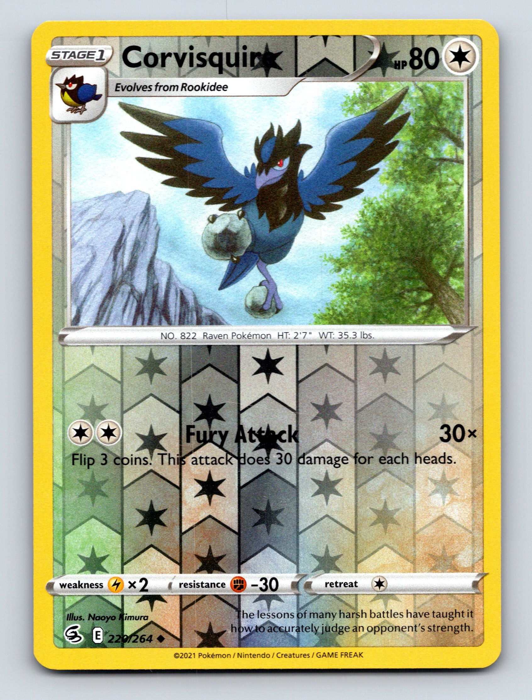Pokémon Karte Stufe 1 Corvisquire HP 80 Wutangriff Rarität farblos - Bild 1 von 10